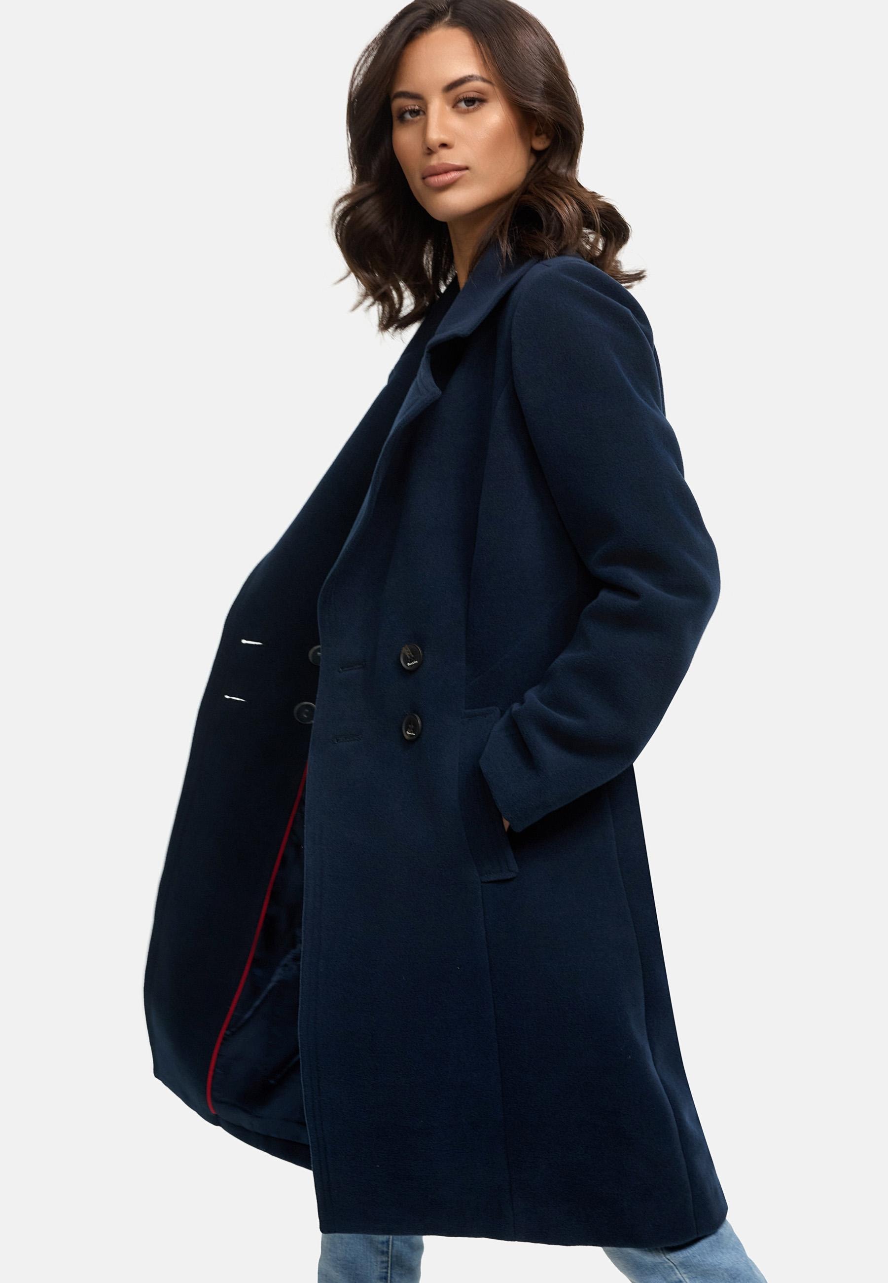 Navahoo Wintermantel »Wooly«, edler Damen Trenchcoat in Wollmantel-Optik