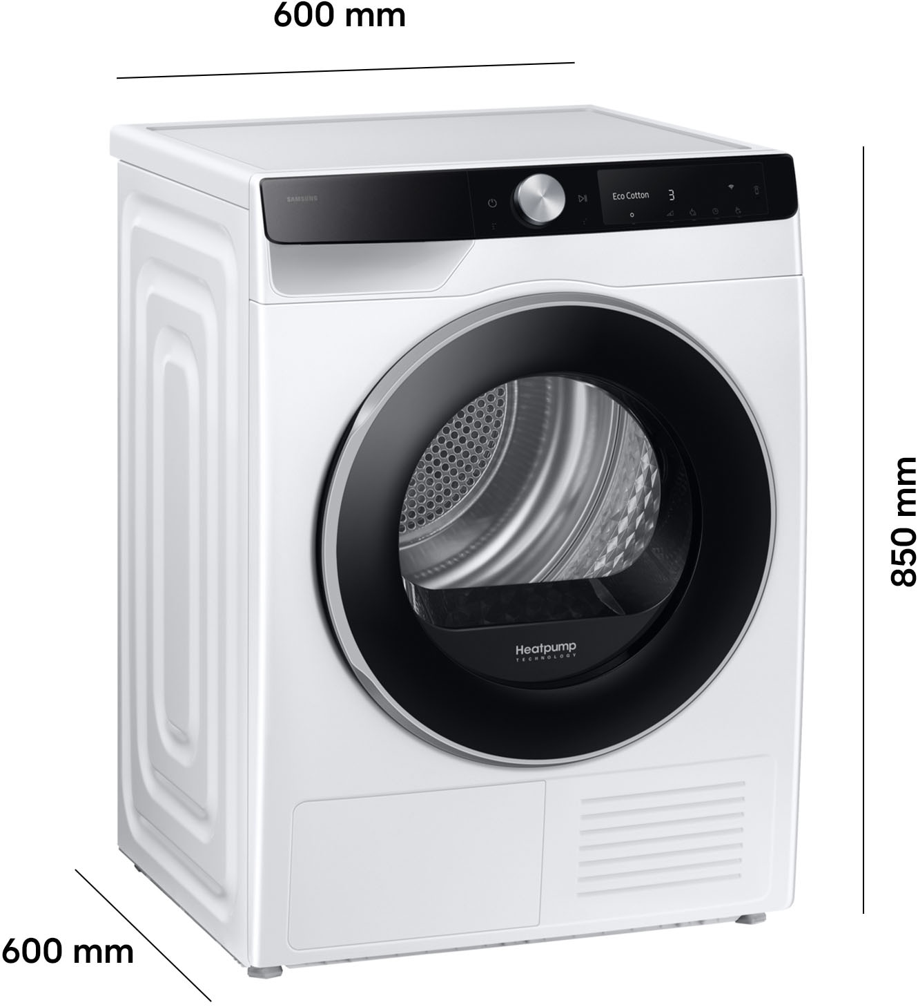 Samsung Wärmepumpentrockner »DV90DG6845LKU2/LBU2« DV6400D Klartext-Display - Einfache und komfortable Bedienung