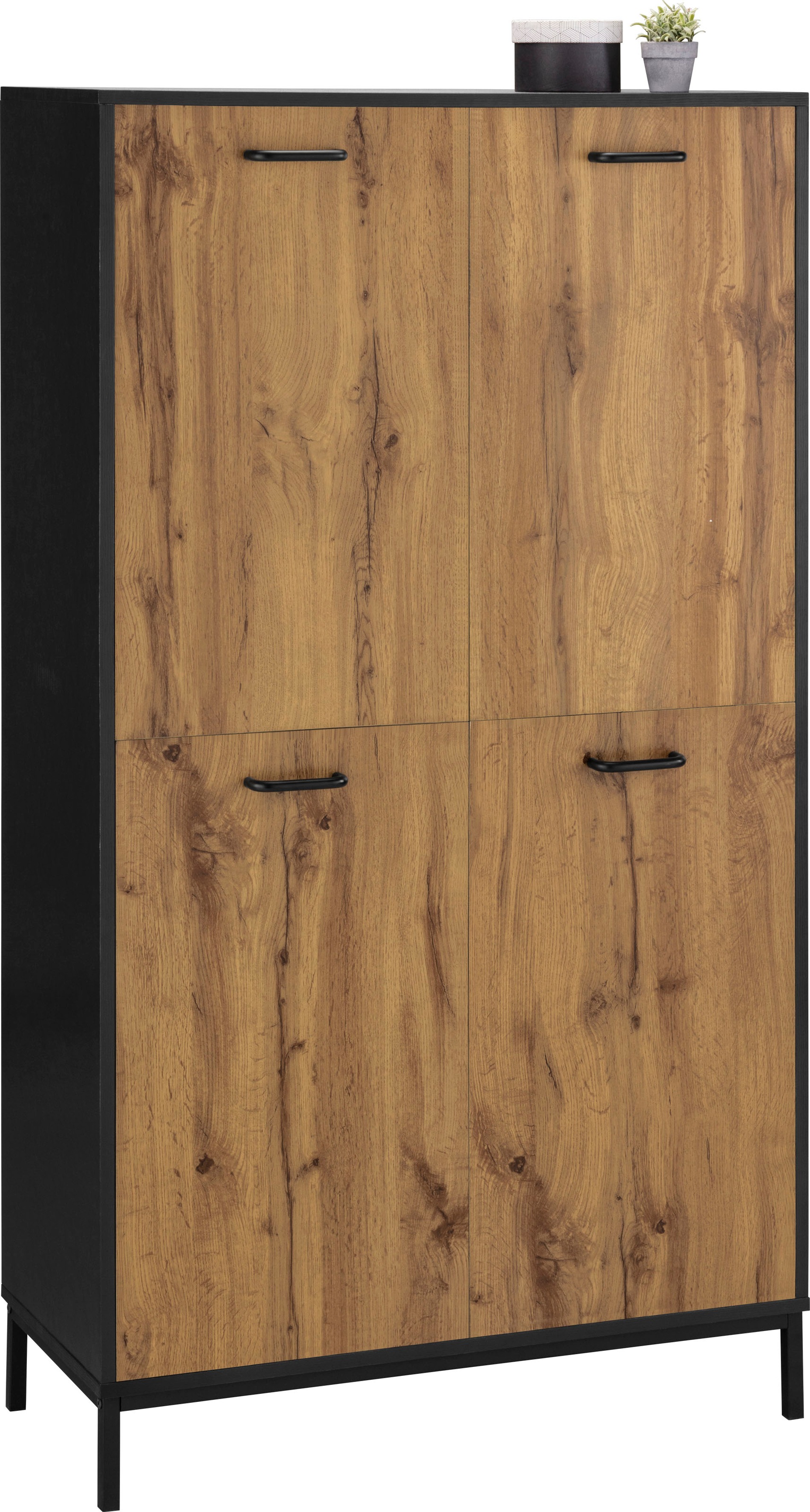 Places of Style Aktenschrank »Rocco«, Einlegeboden hinter jedem Türenpaar, Griffe aus Metall, Höhe 150,5 cm