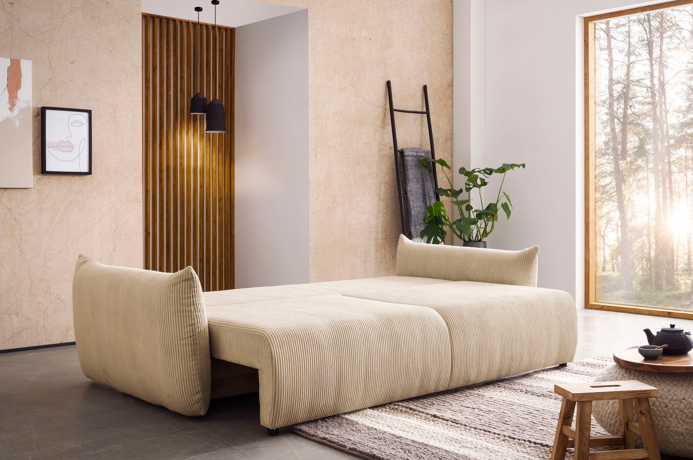 Home affaire 3-Sitzer "MAVAS Schlafsofa mit Bettkasten" ca.240/108cm (Liege günstig online kaufen