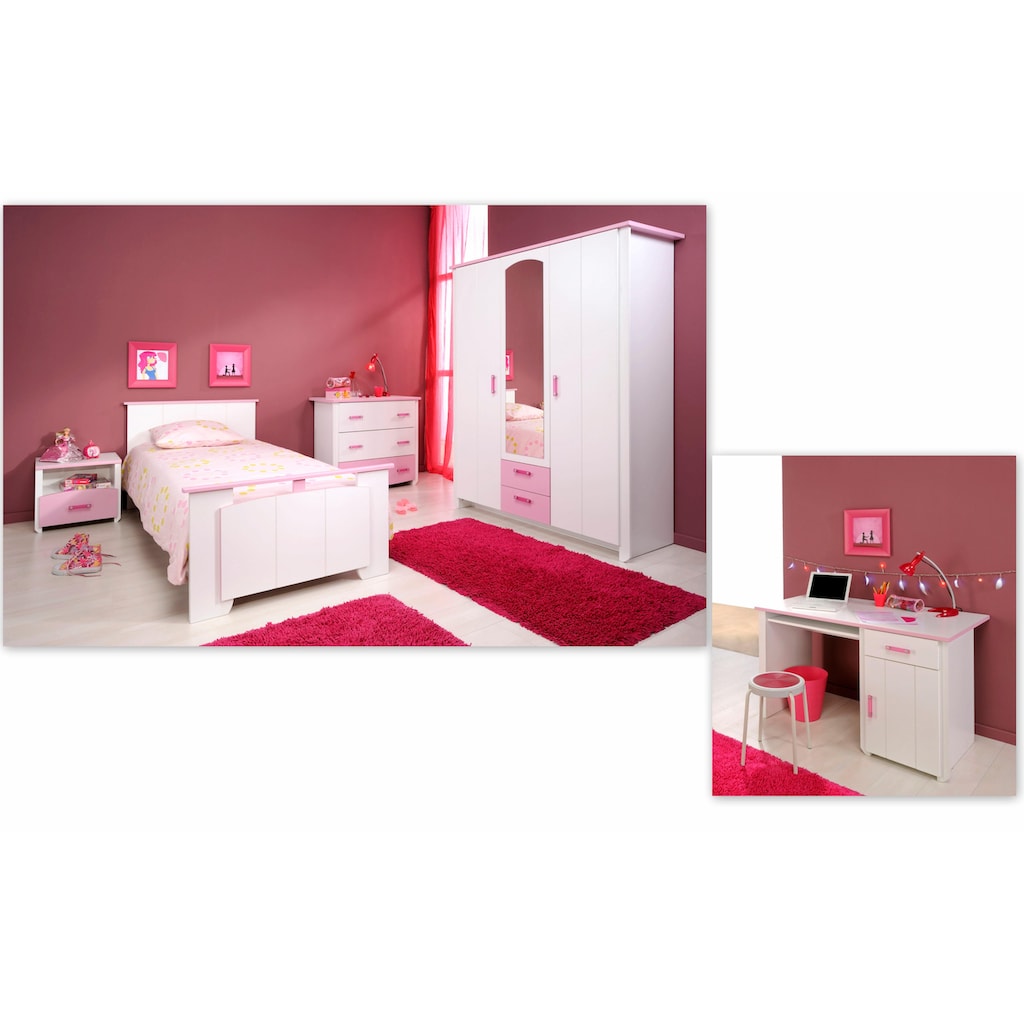 Parisot Jugendzimmer-Set »Biotiful«, (Set, 4 St., Bett, Nachttisch, Schrank, Kommode, Schreibtisch)