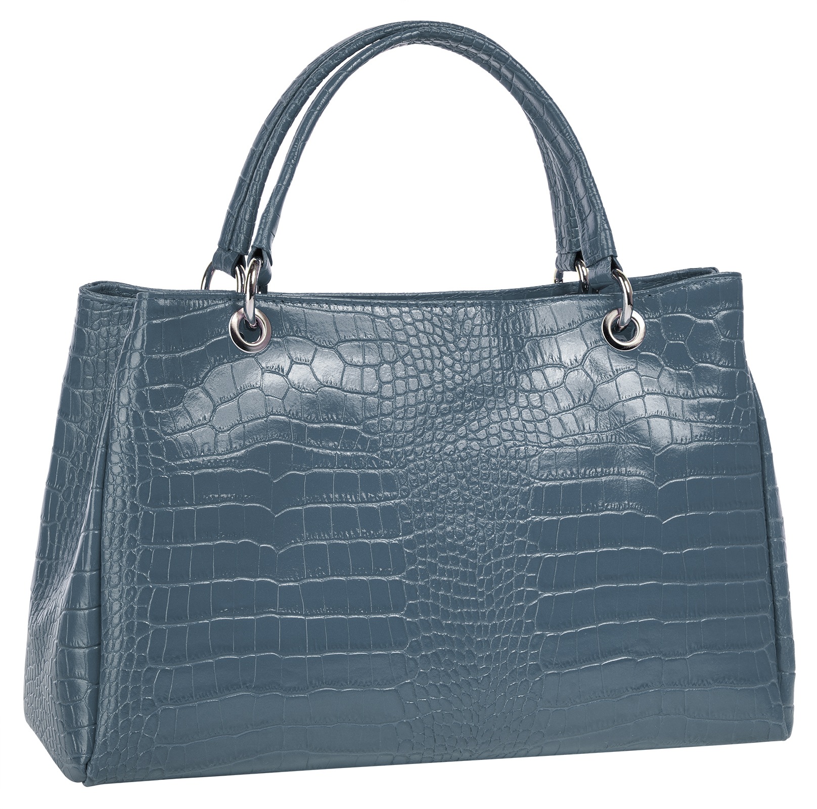 Thumbnail - Cluty Henkeltasche, echt Leder, Made in Italy