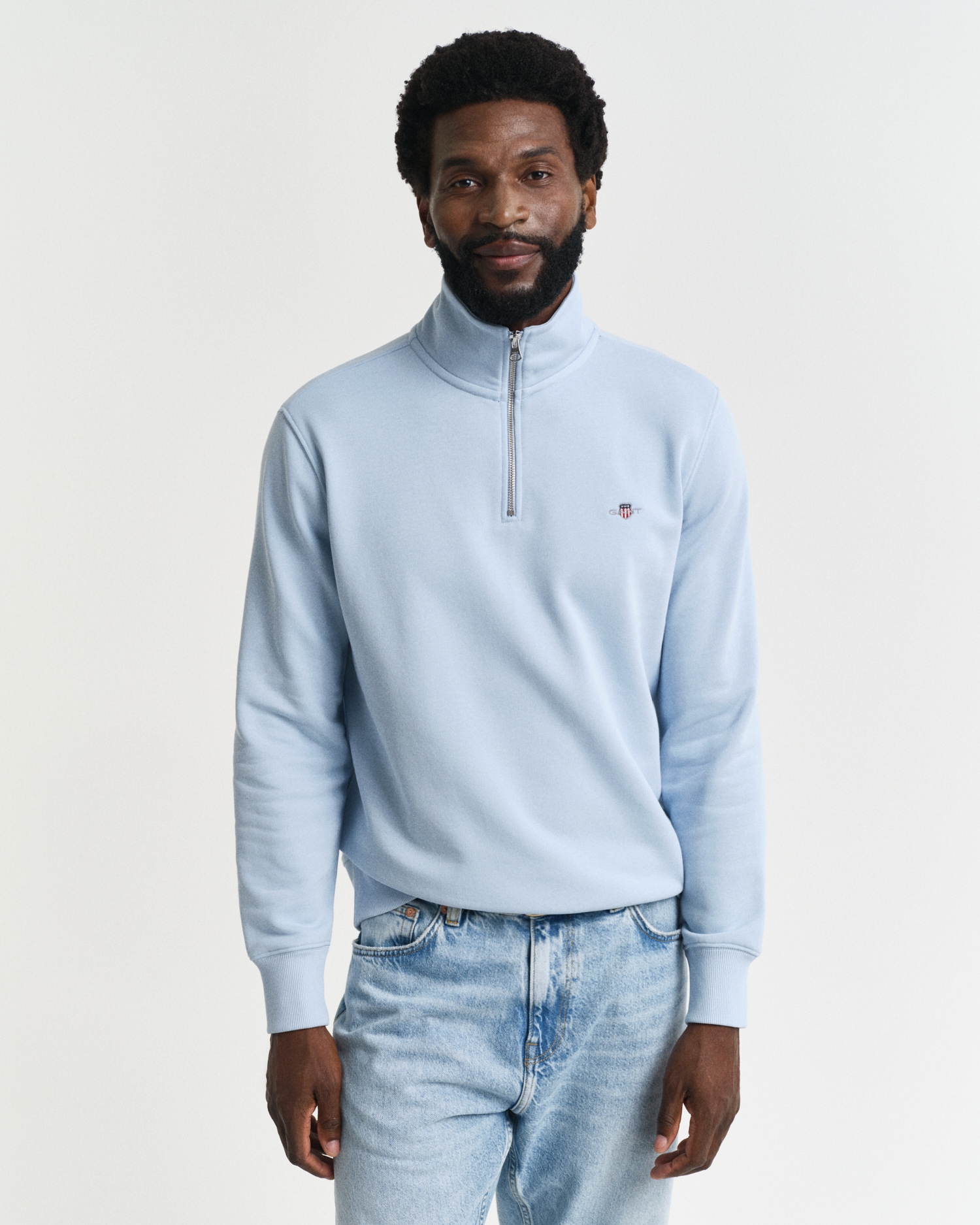 Gant Sweatshirt "REG SHIELD HALF ZIP SWEAT", mit Logostickerei auf der Brus günstig online kaufen