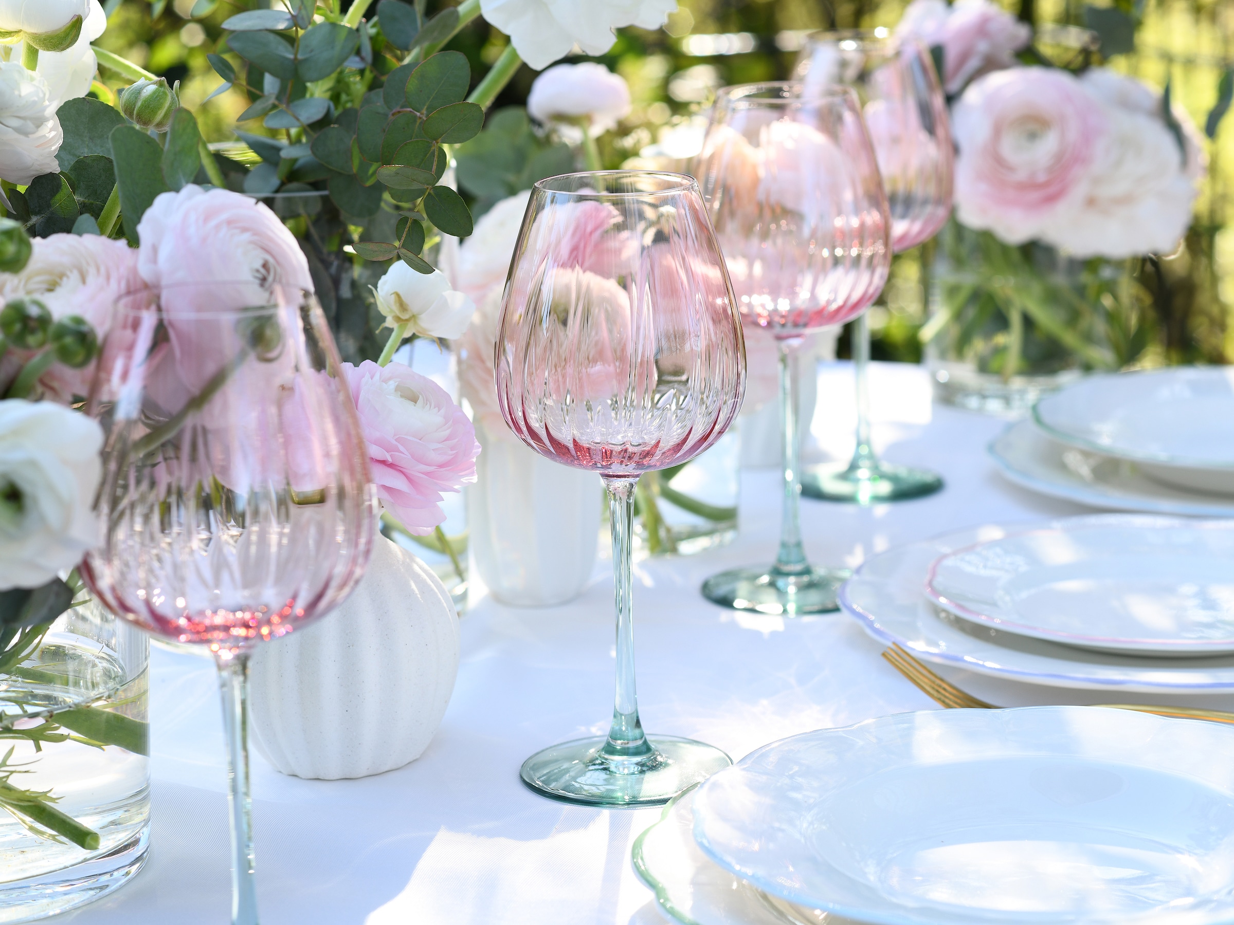 CreaTable Weinglas »Swirly Spring, Weingläser-Set, 4-tlg.«, (Set, 4 tlg.), Rillen Relief, Modern, Sommerlich, Leicht