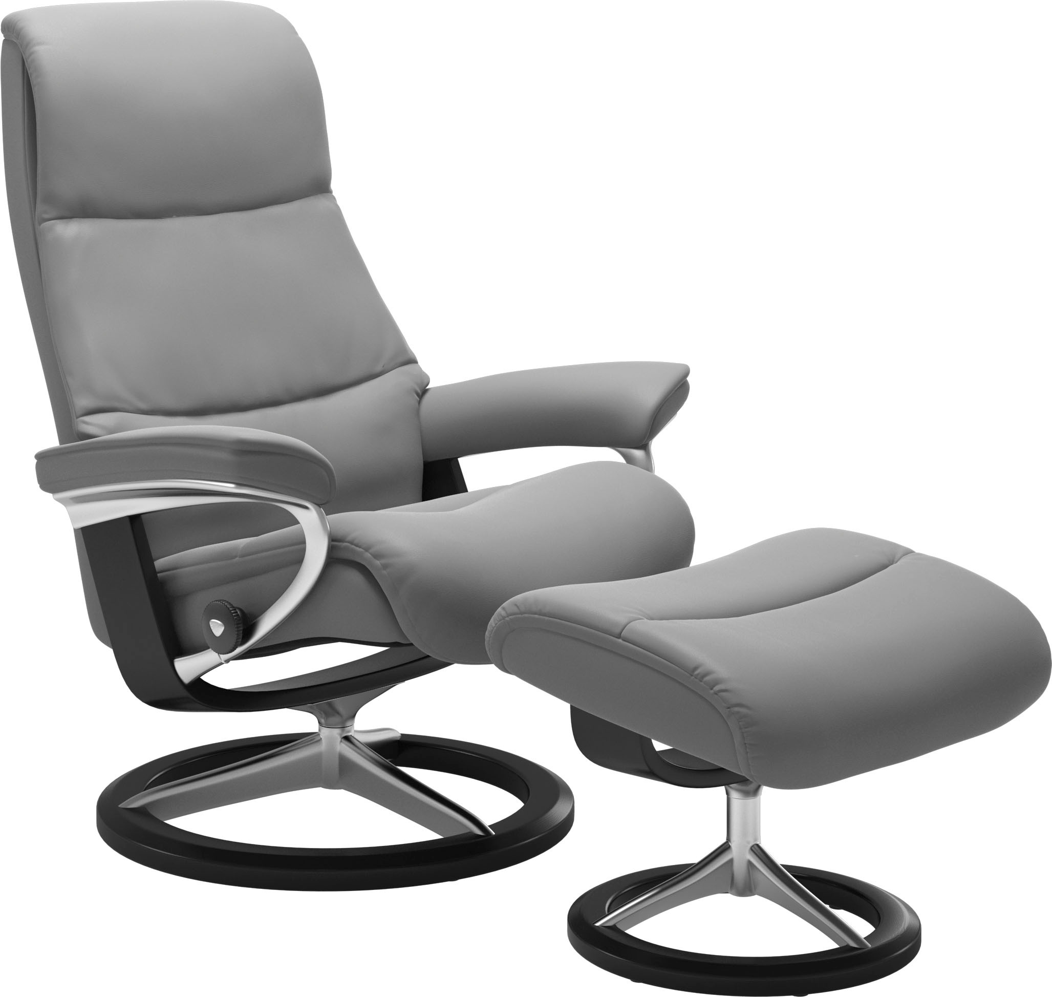 Stressless Relaxsessel "View" Set, Relaxsessel mit Hocker, mit Signature Base, Größe M,Gestell Schwarz