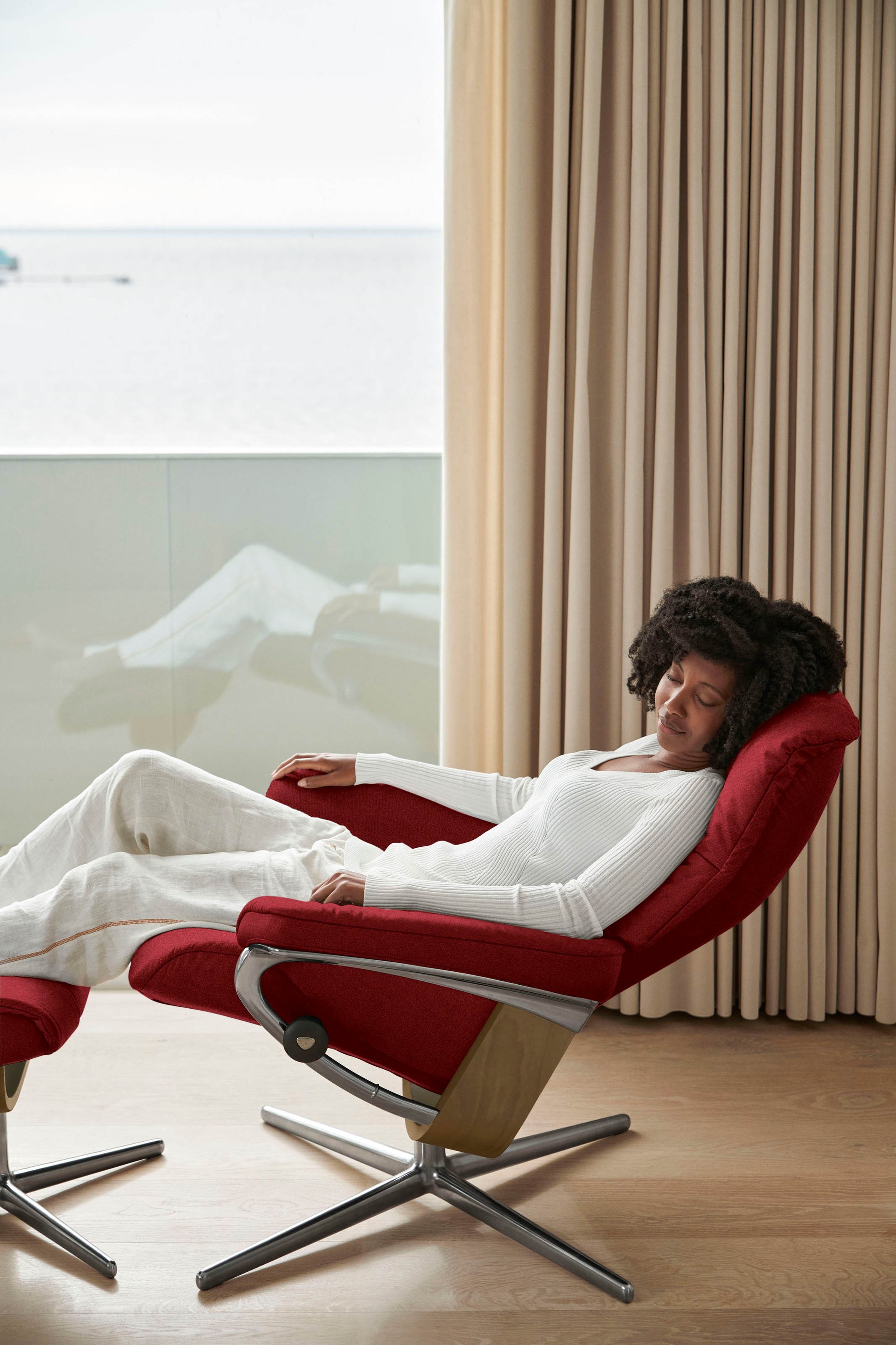 Stressless® Fußhocker »Mayfair«, mit Cross Base, Größe S, M & L, Holzakzent Eiche