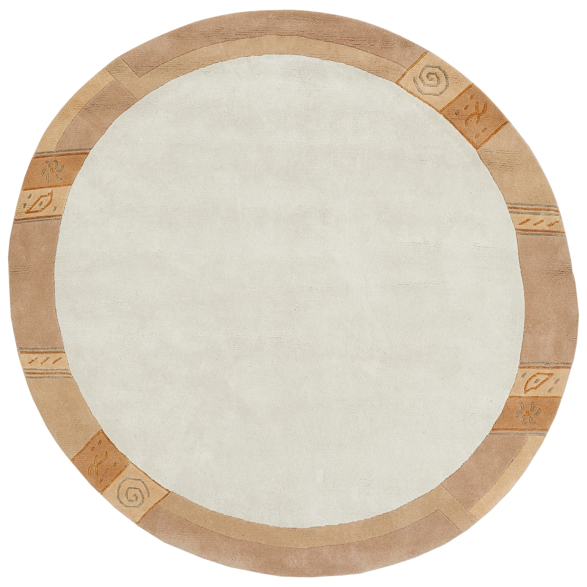 LUXOR living Wollteppich "India, handgeknüpft" rund 20 mm Höhe reine Wolle, mit Bordüre, Wohnzimmer