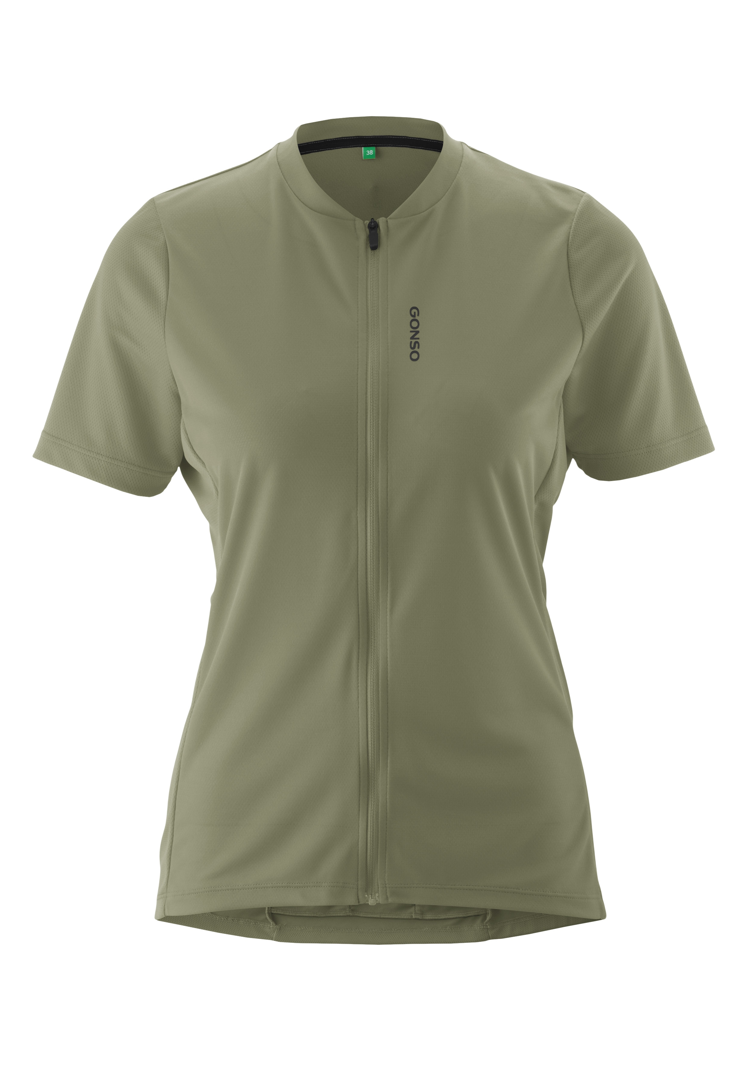Gonso Radtrikot "SITIVO Jersey Green W" Damen Fahrradtrikot kurzarm, Half-Zip Trikot mit Rückentasche