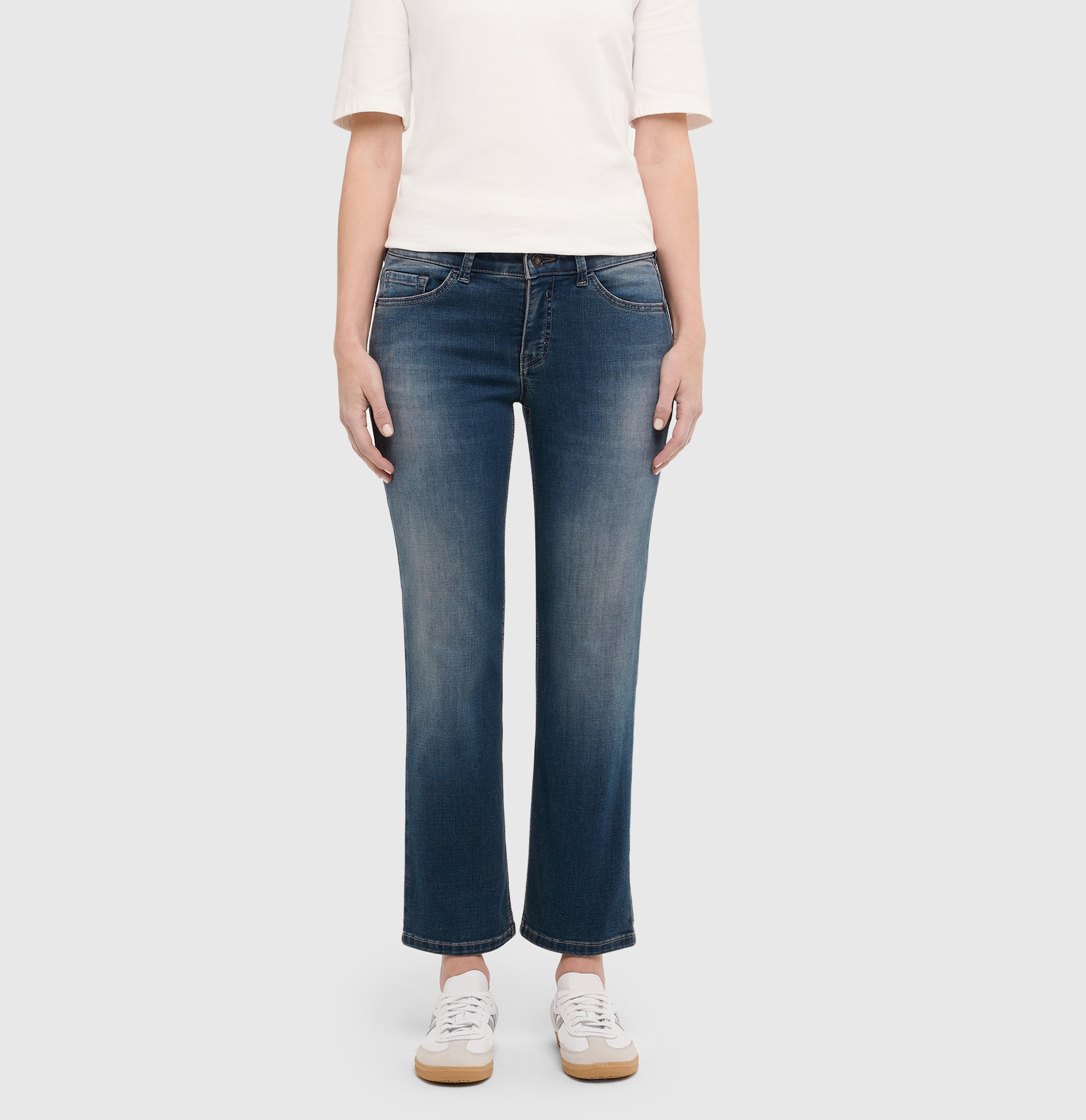 MAC Slim-fit-Jeans "CARRIE straight" Atmungsaktiver Ganzjahres-Denim