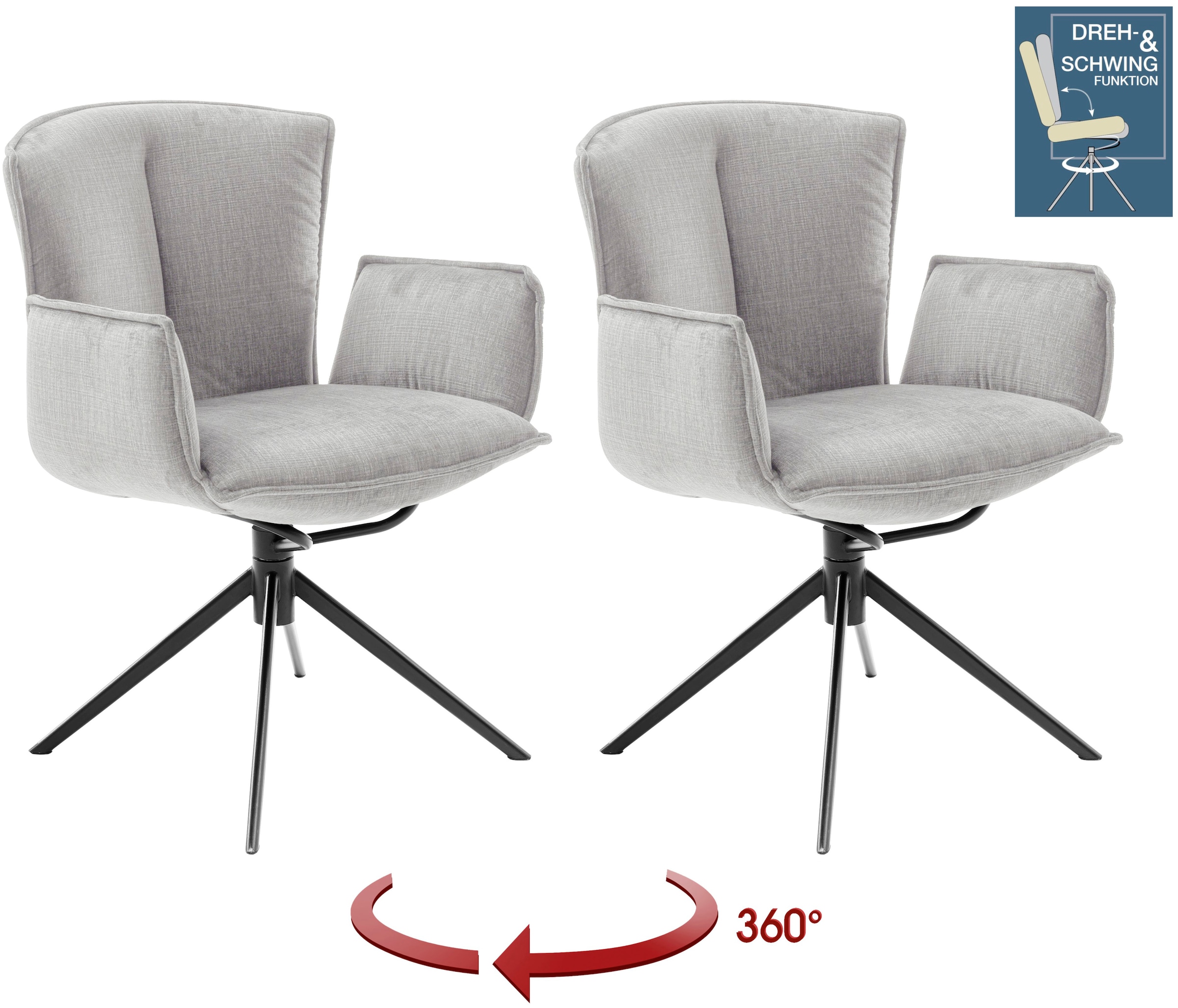 MCA furniture 4-Fußstuhl "NALON Esszimmerstuhl (2er Set) - Stuhl" (Set) 2 S günstig online kaufen