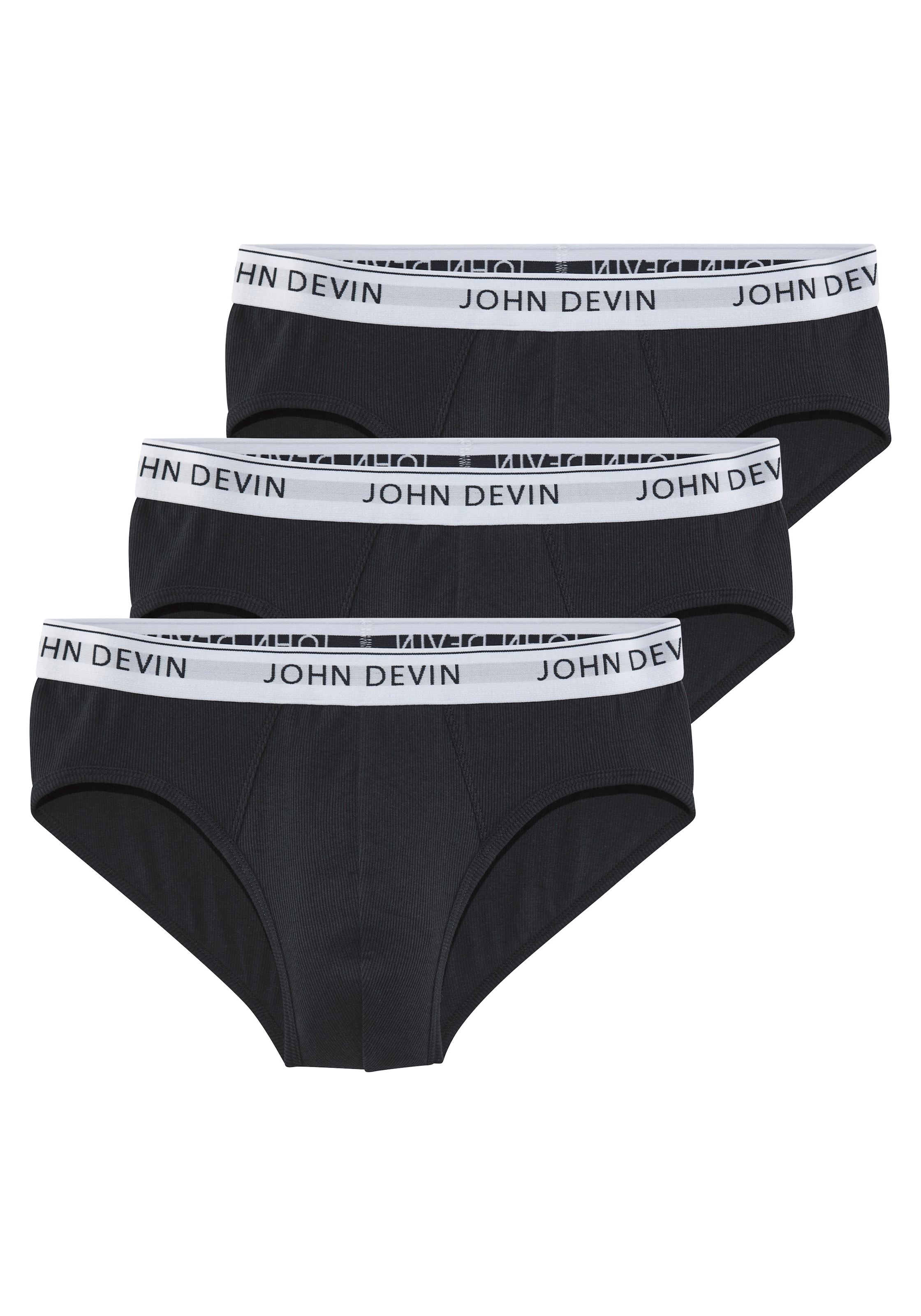 John Devin Slip Packung, 3 Stk. aus hochwertiger Baumwollmischung, mit weichem und dehnbarem Bündchen