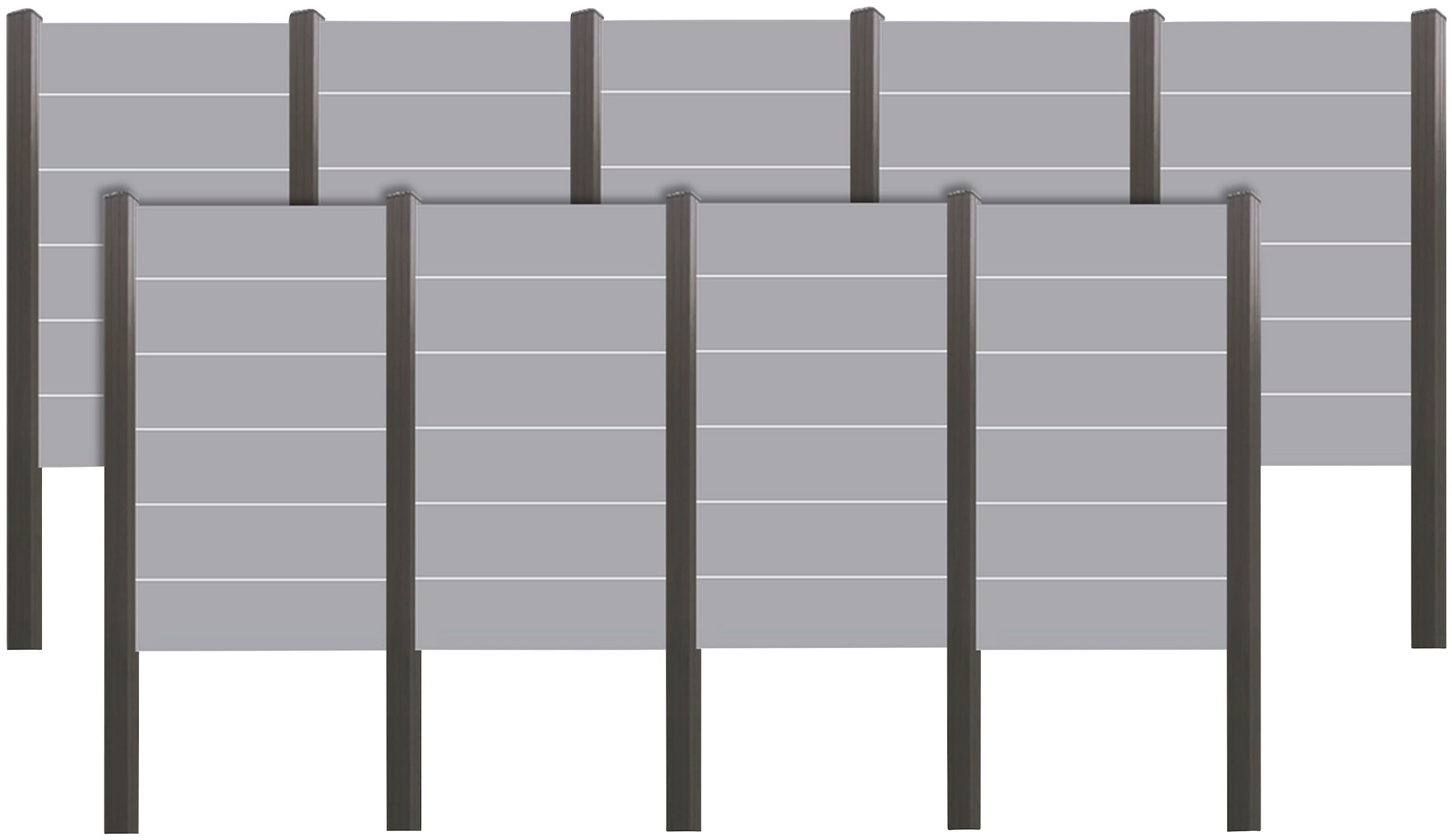 Sichtschutzelement »ROUNDROCK 7«, (Set), Satiniertes Glas in Aluminiumpfosten