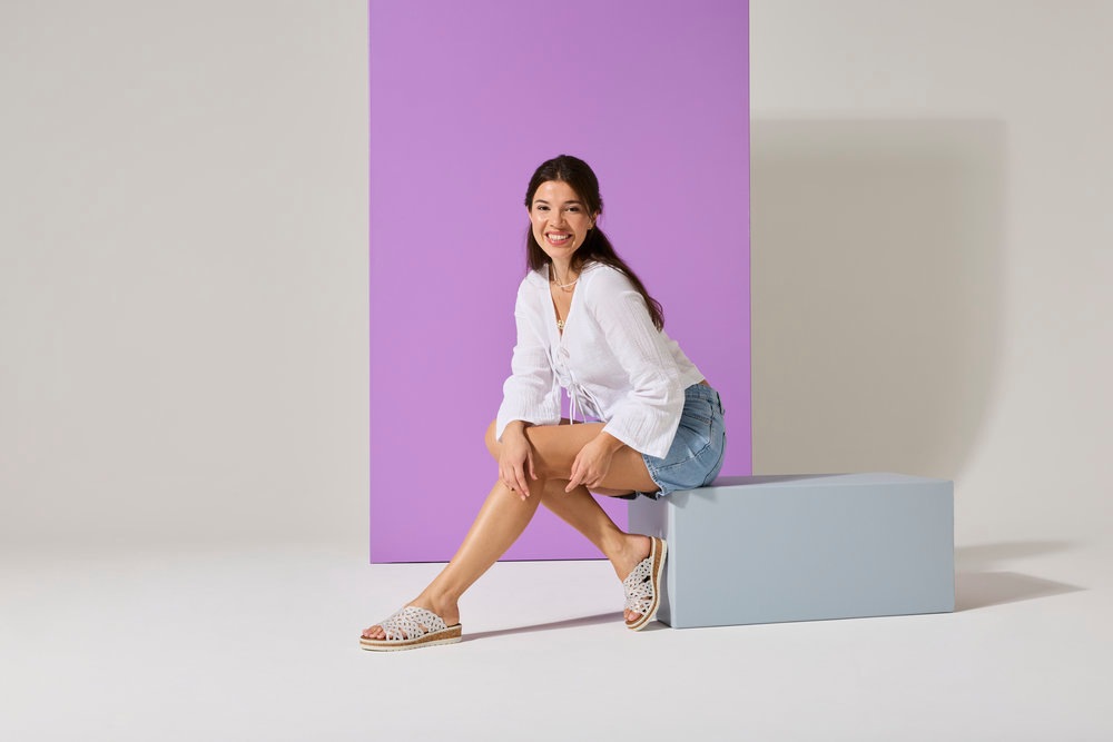 Rieker Pantolette  Sommerschuh, Hausschuh, Keilabsatz, mit Glitzersteine