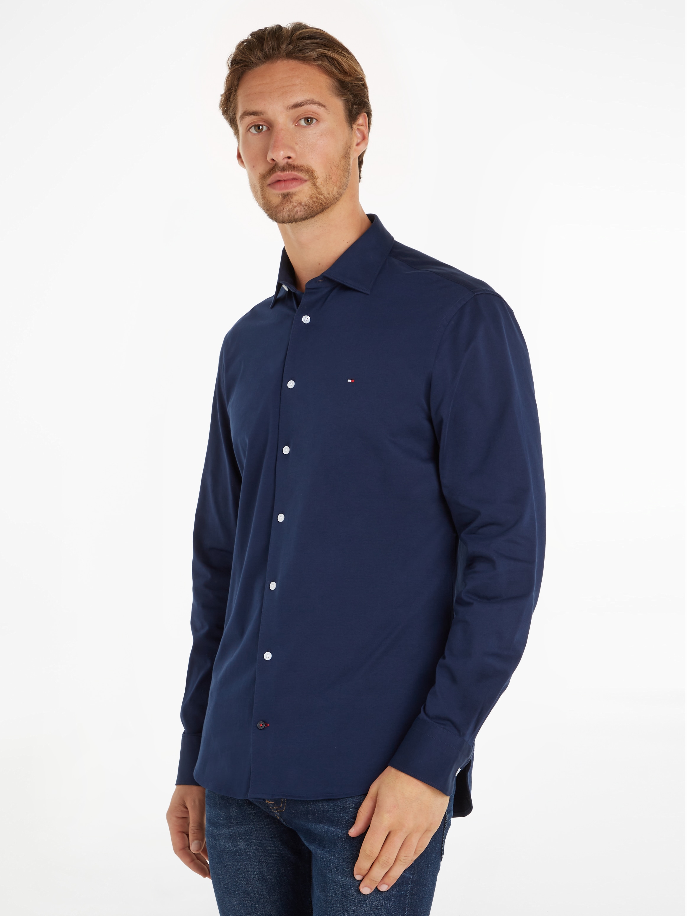 Tommy Hilfiger Businesshemd "CL KNITTED SOLID Regular Fit SHIRT", mit Kentk günstig online kaufen