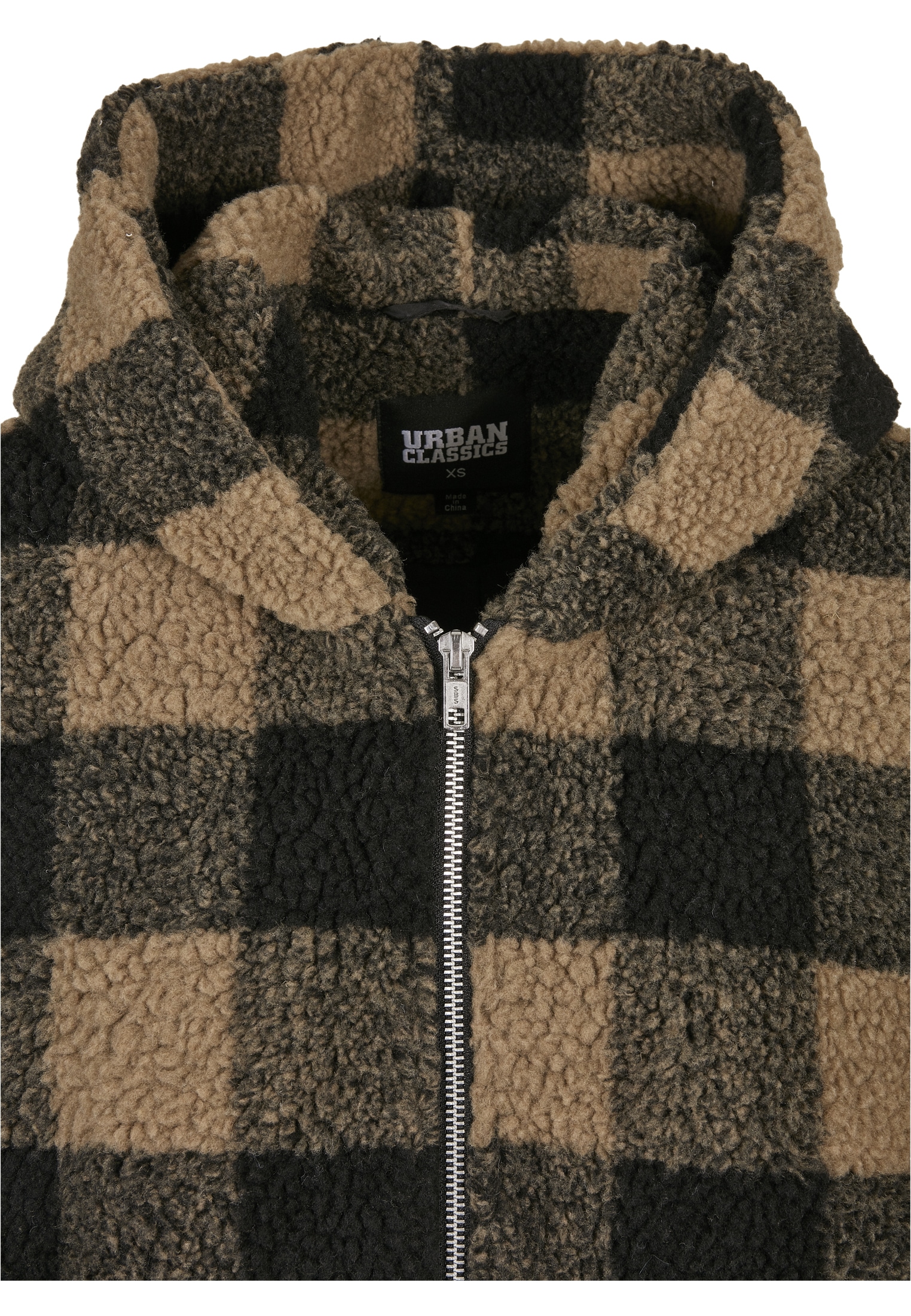 URBAN CLASSICS Winterjacke ohne online Sherpa St.), Oversized bestellen BAUR Check »Damen (1 Kapuze Hooded Ladies Jacket«, 
