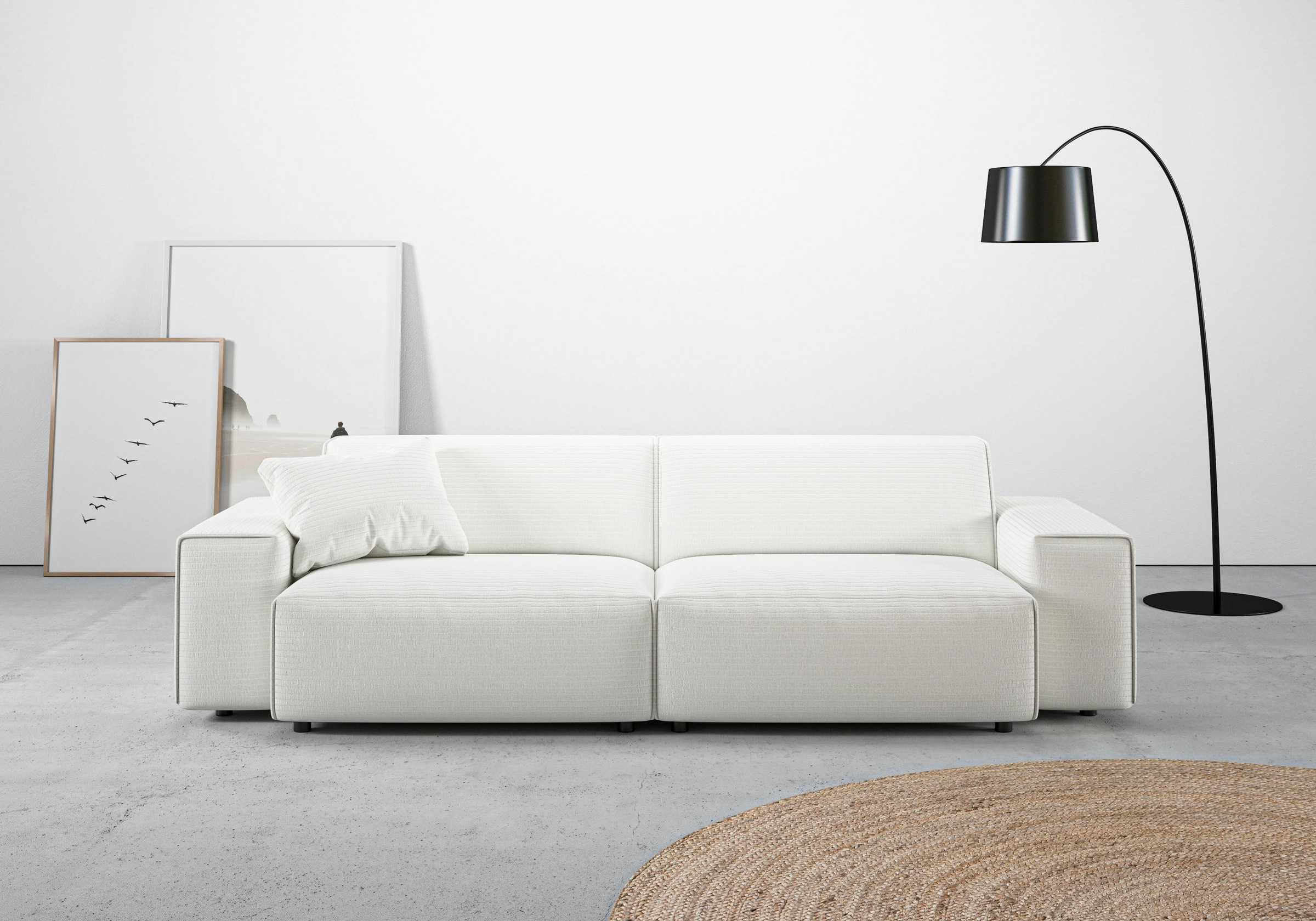 andas Big-Sofa "Glimminge auch in Breitcord, Feincord + Easy care-Bezug,", besondere Kedernähte Zierkissen