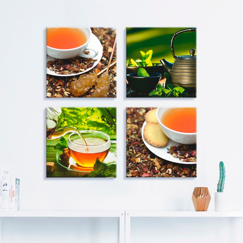 Artland Leinwandbild »Asiatische Teeimpressionen«, Getränke, (4 St.)
