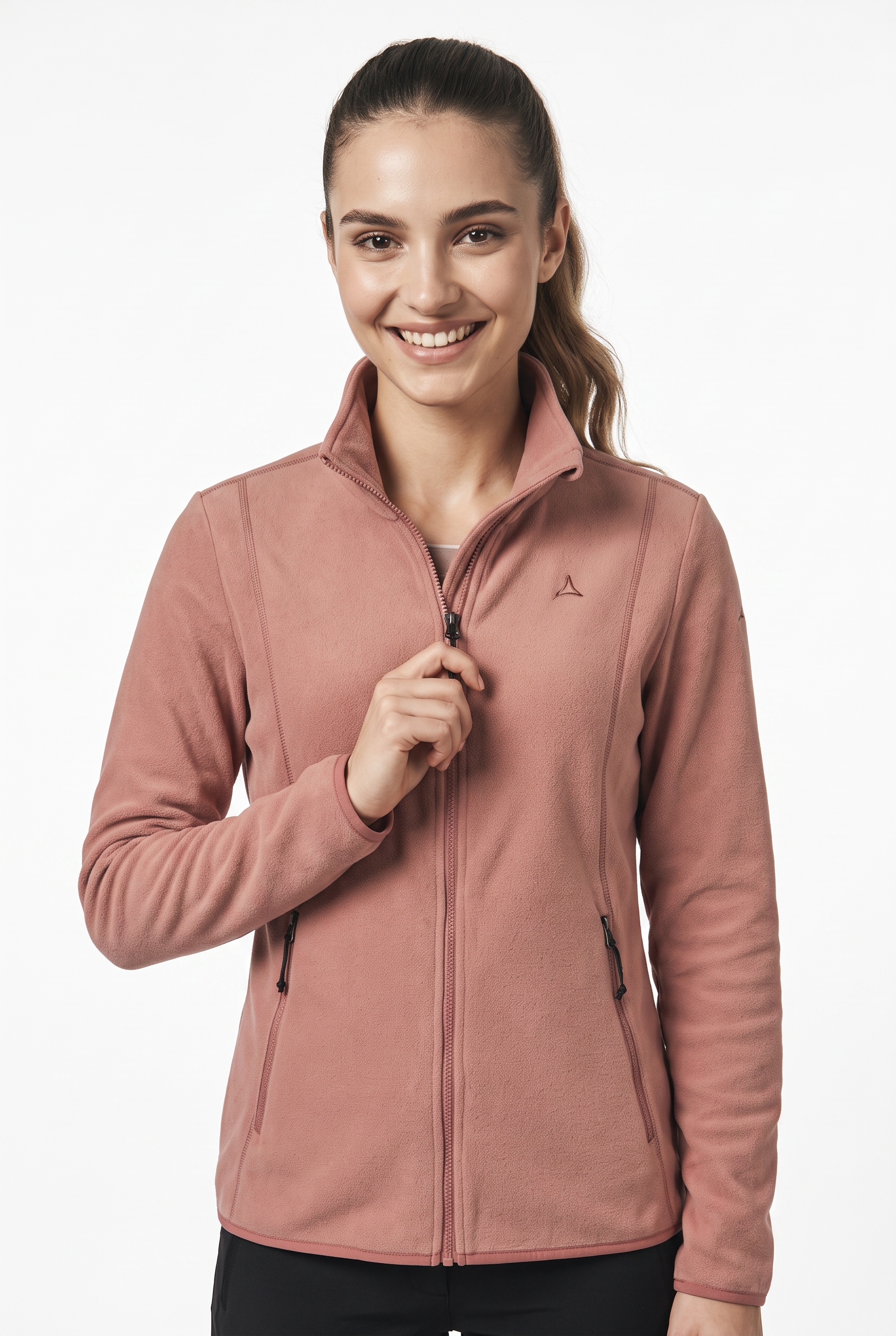 Schöffel Fleecejacke "Fleece Jk Style Ash WMS" hochschließender Kragen, hoch geschlossener Ausschnitt