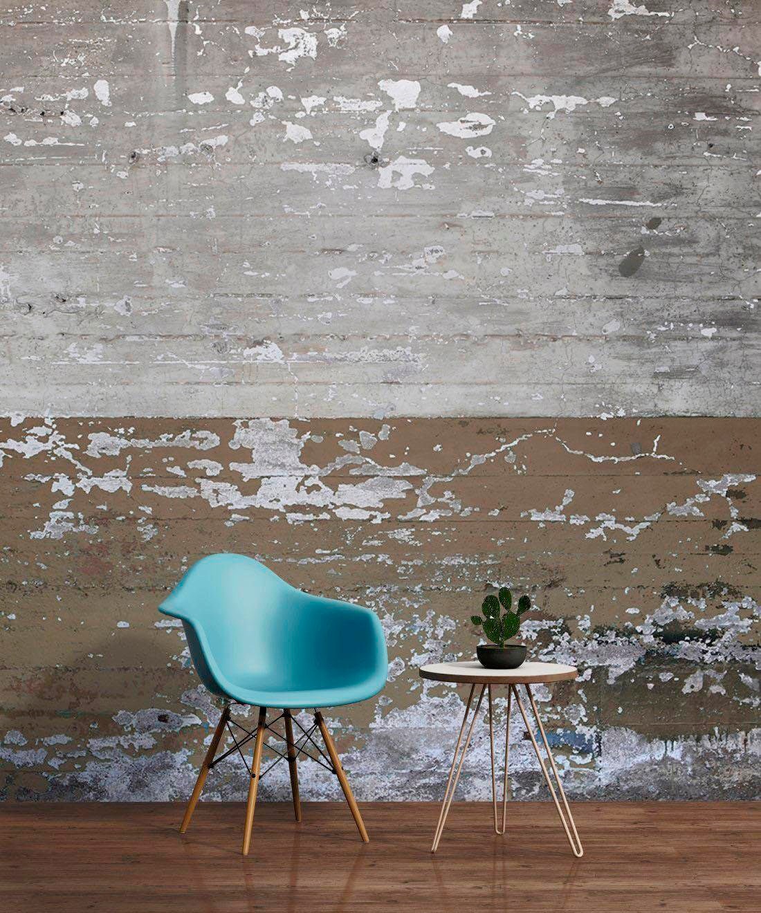 living walls Fototapete »Beton Vintage«, Fototapete Betonwand Grau Beige 3,50 m x 2,55 m Tapete