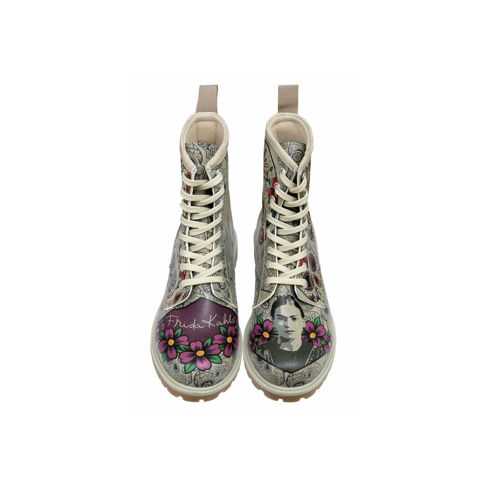DOGO Schnürboots »Long Boots Schnürstiefel Remembrance Of Frida Kahlo Damen«  Handgefertigt