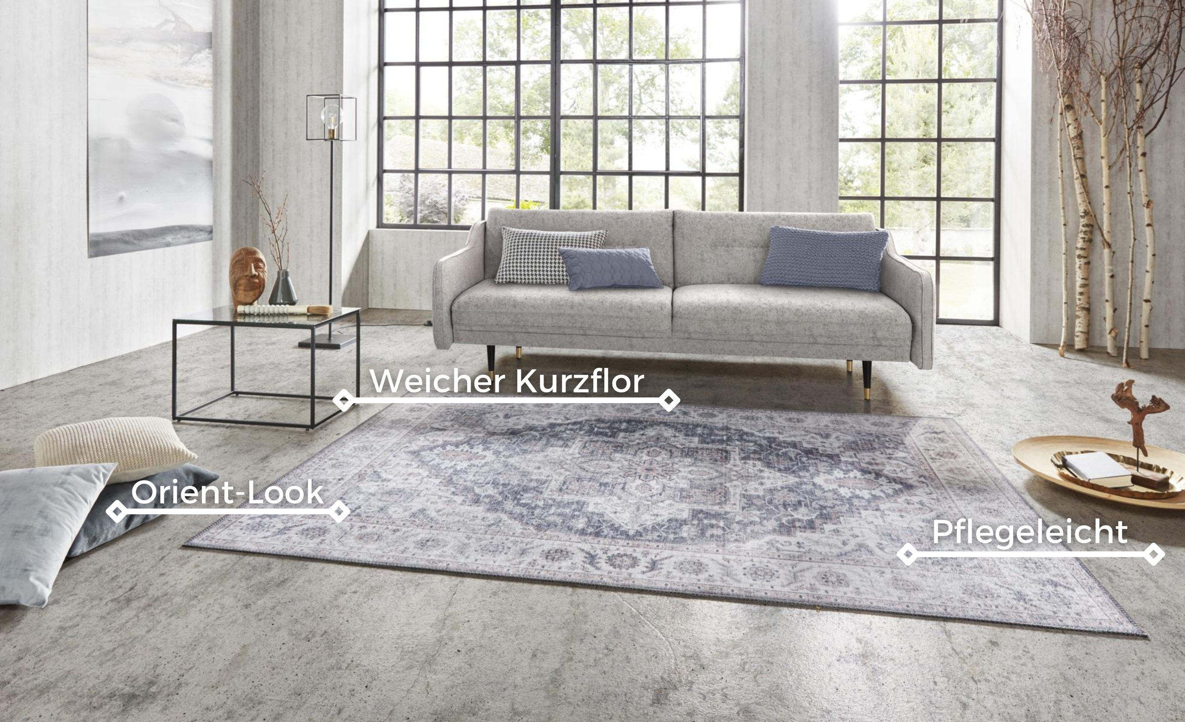 NOURISTAN Teppich »Anthea«, rechteckig, 5 mm Höhe, Orientalisch, Läufer, Vintage, Wohnzimmer, Schlafzimmer, Esszimmer