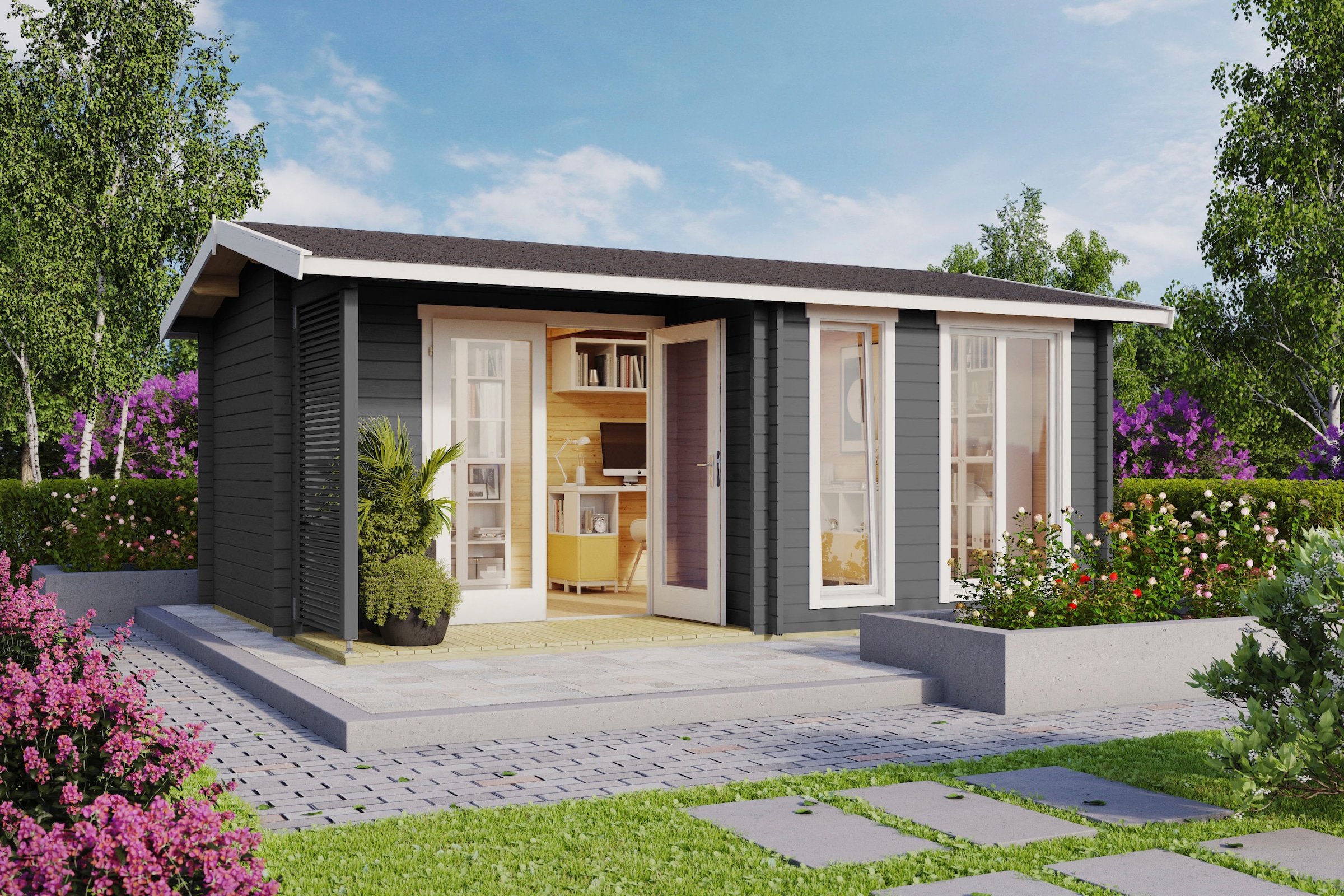 LASITA MAJA Gartenhaus »BRIGHTON«, (Set, inkl. Fussbodenbretter zum verlegen)