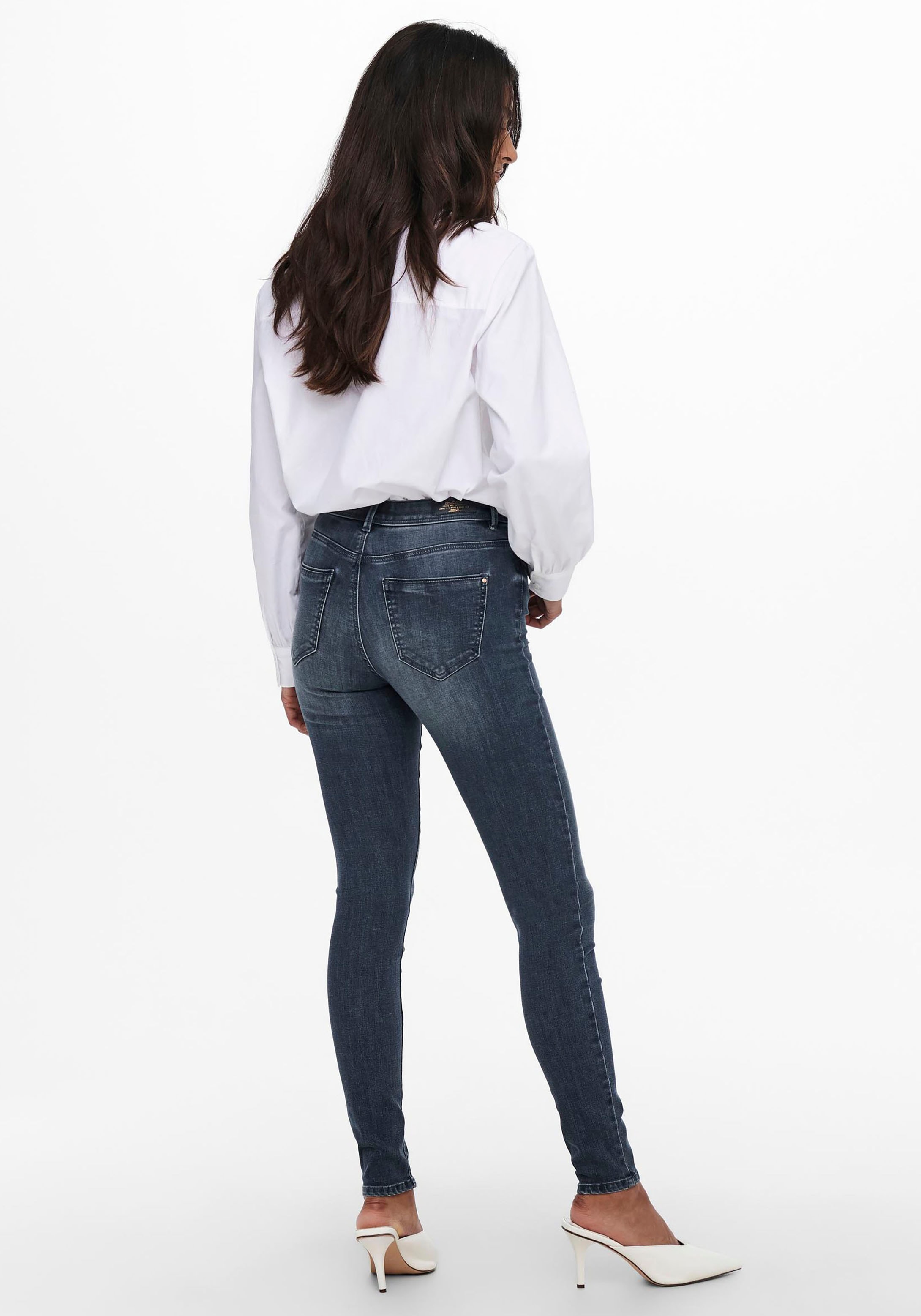 Only Damen Jeans ONLWAUW LIFE BJ777 Skinny Fit - Blau - Blue Black Denim günstig online kaufen