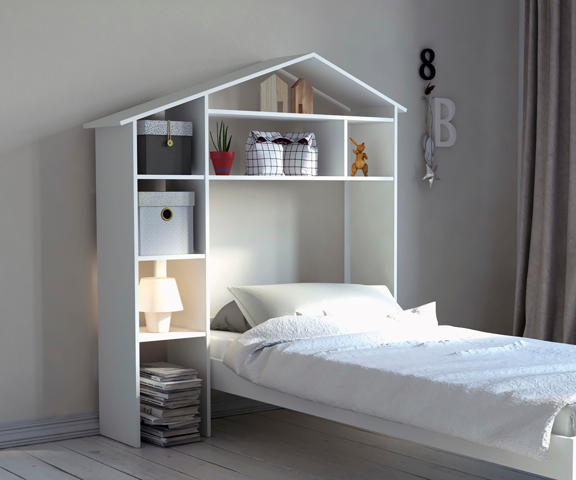 Thumbnail - Lüttenhütt Regal "Lizzi" Kopfteil für Kinderbett, für Bettbreite 100 cm