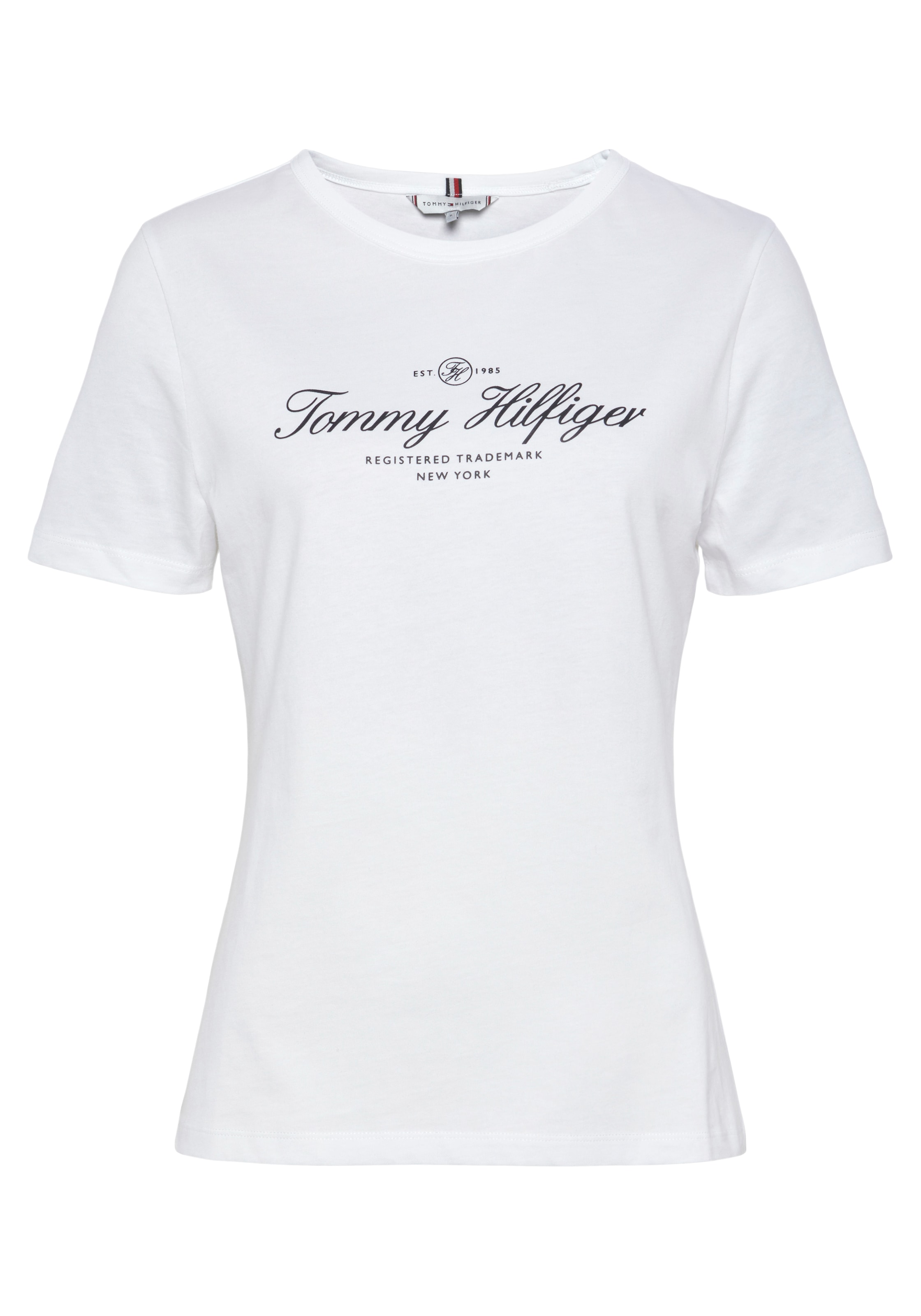 Tommy Hilfiger Rundhalsshirt »SLIM Tommy C NK Signature 1/2 SIGNATURE mit bestellen Logo-Schriftzug SLV«, für | Hilfiger BAUR