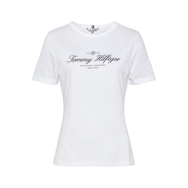 Tommy Hilfiger Rundhalsshirt »SLIM SIGNATURE C NK 1/2 SLV«, mit Tommy  Hilfiger Signature Logo-Schriftzug für bestellen | BAUR