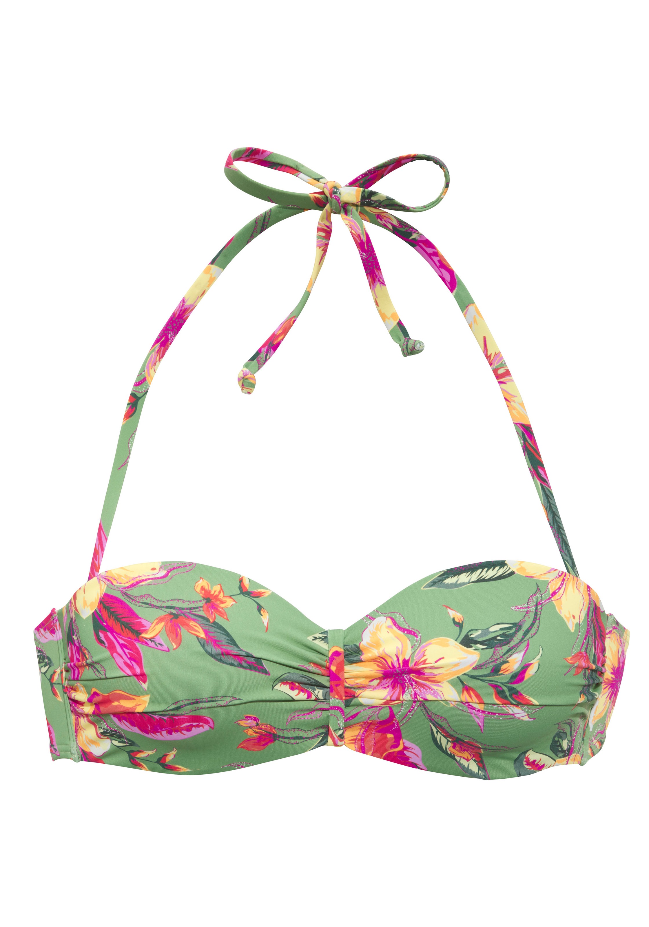 LASCANA Bügel-Bandeau-Bikini-Top "Malia", mit tropischem Print günstig online kaufen