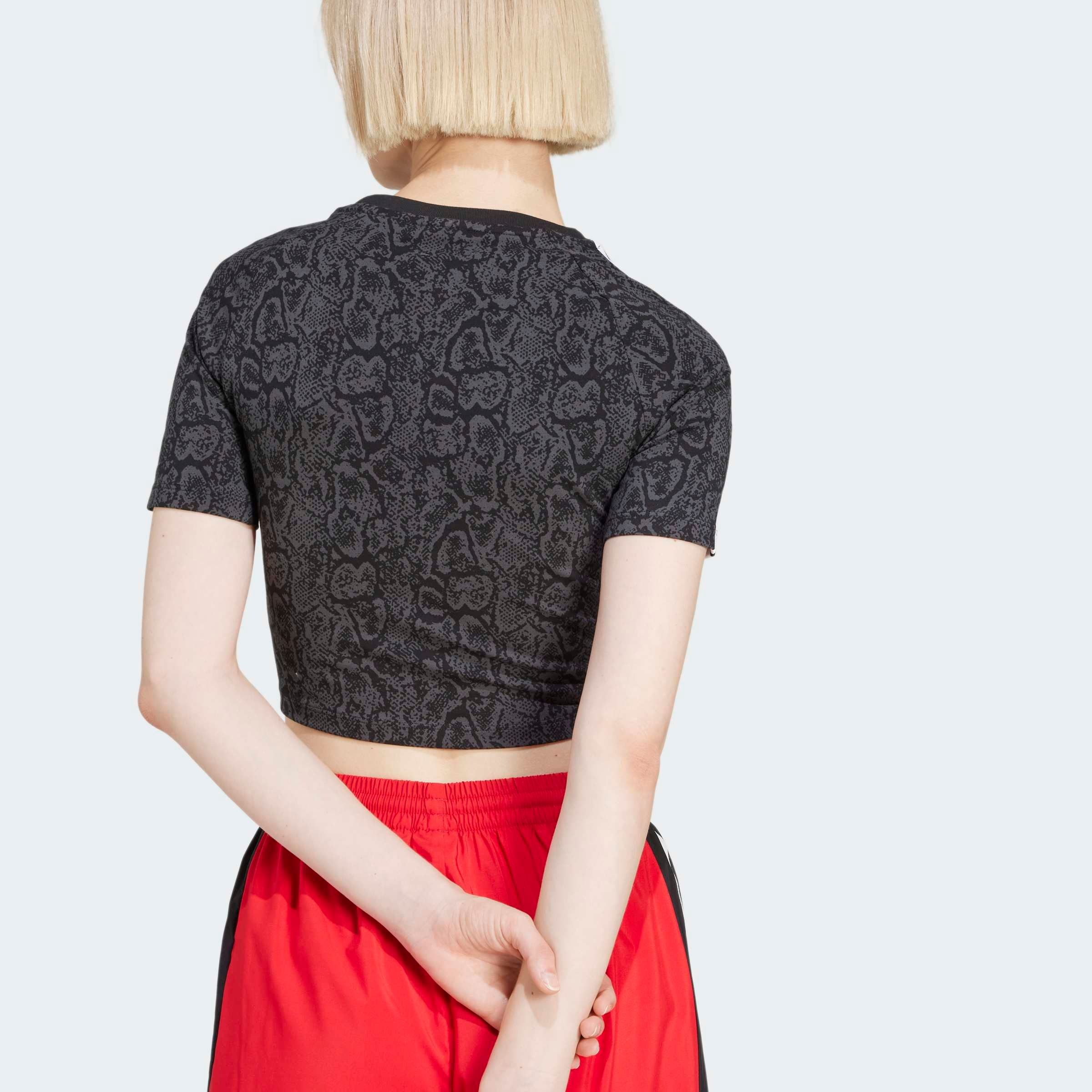 adidas Originals T-Shirt "SNAKESKIN 3-STREIFEN BABY" schmale Passform, kürz günstig online kaufen