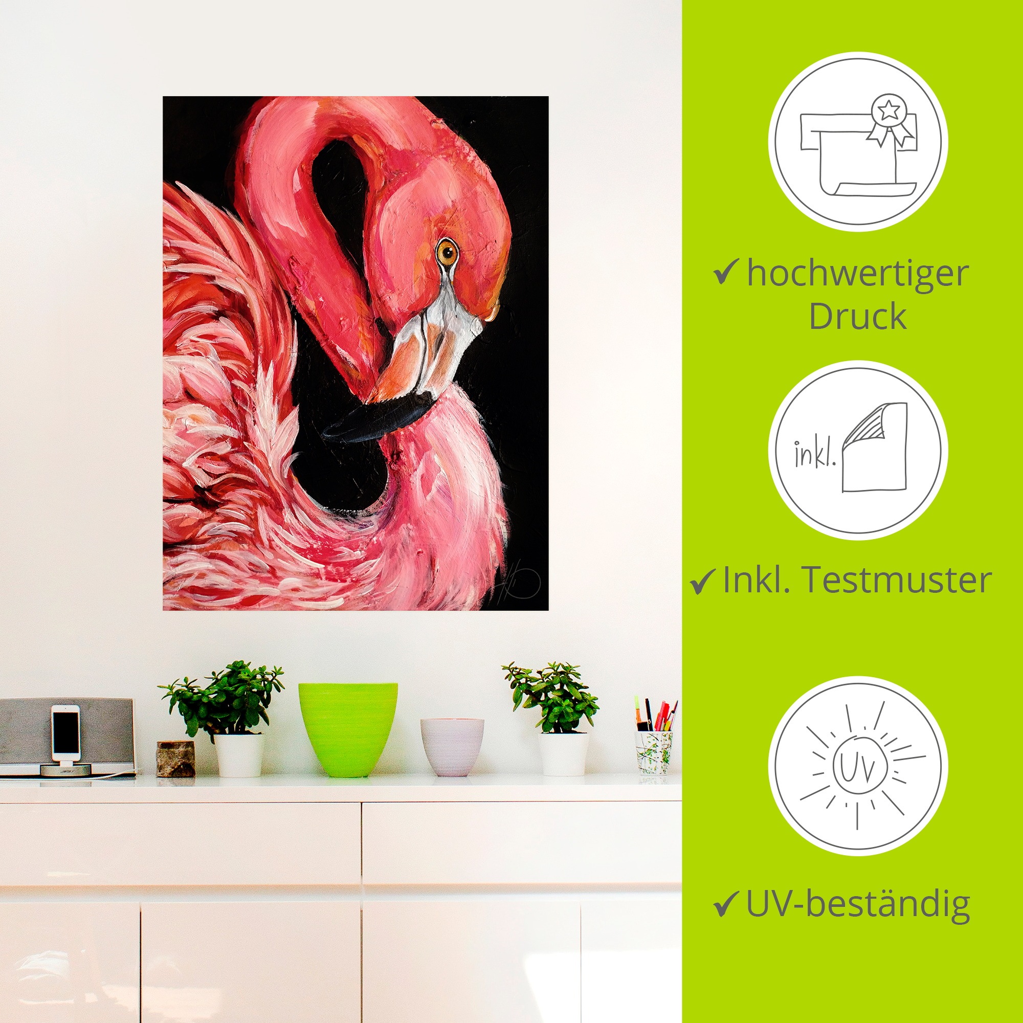 Artland Wandbild »Flamin-GO« Vogelbilder 1 Stk. tlg. als Alubild, Leinwandbild, Poster, Wandaufkleber in verschied. Größen