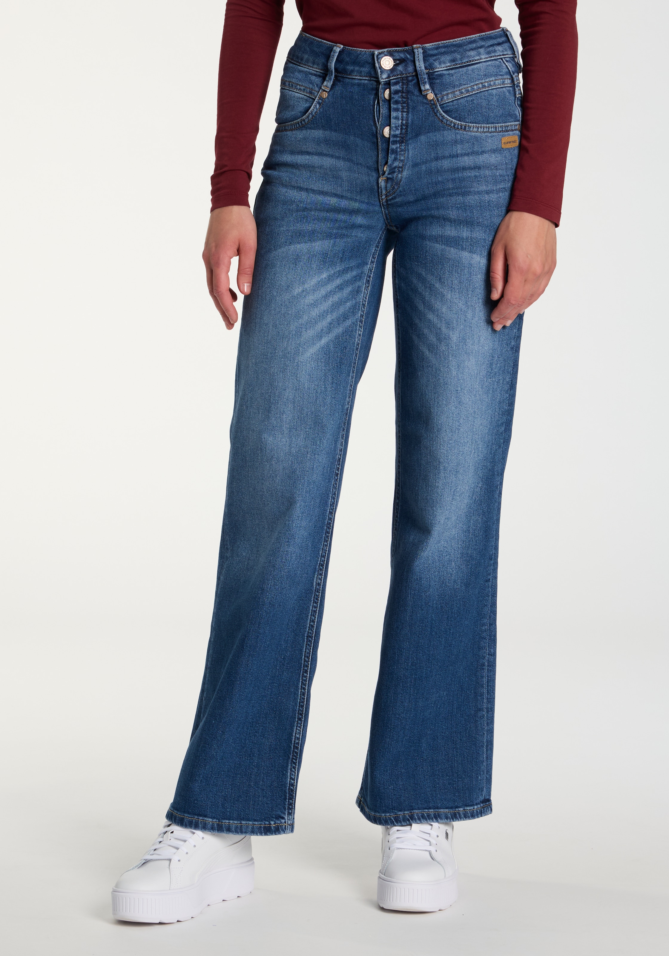 GANG Weite Jeans »94MEDINA WIDE«, mit Knopfverschluss