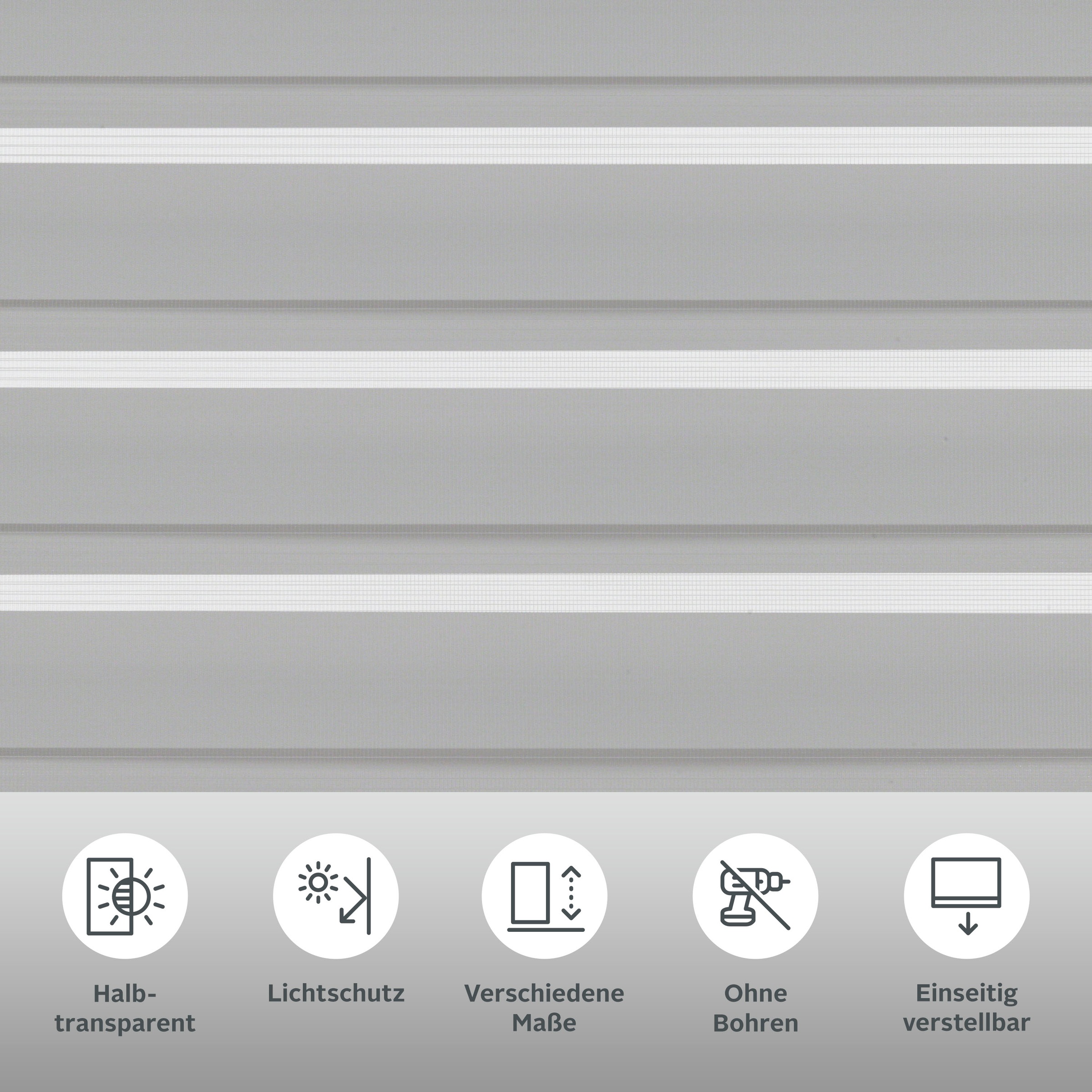 Thumbnail - OTTO home Doppelrollo "Duo Klemmrollo" Lichtschutz Sichtschutz ohne Bohren freihängend vormontiert auf Montageschiene
