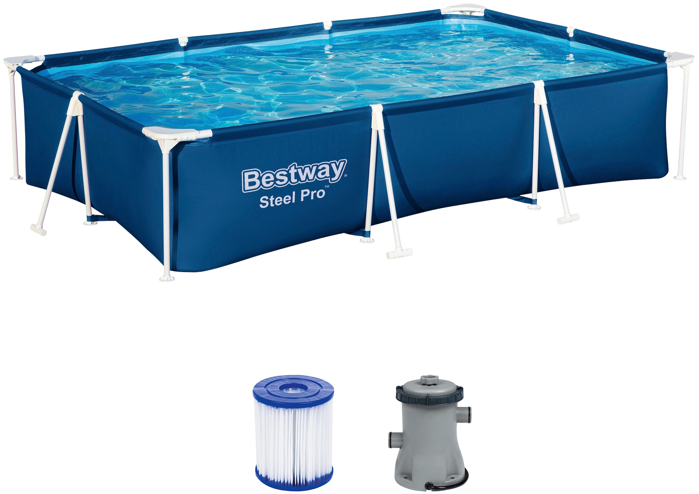 Framepool online BAUR Filterpumpe, (Set), bestellen Bestway dunkelblau »Steel | cm,mit Pro™«, 300x201x66