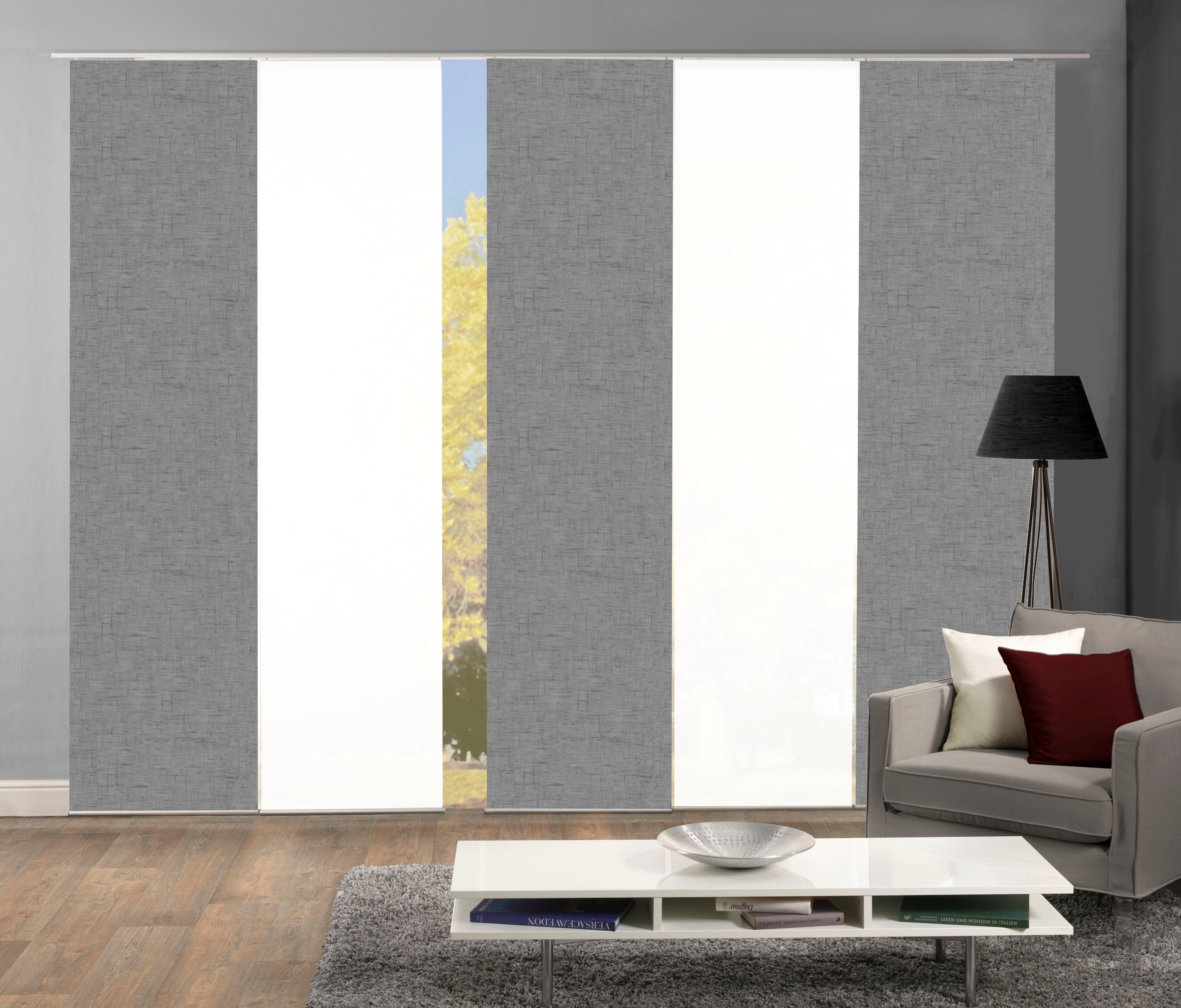 HOME WOHNIDEEN Schiebegardine "PIVE 5er SET" Paneelwagen 5 Stk. tlg. Schieb günstig online kaufen