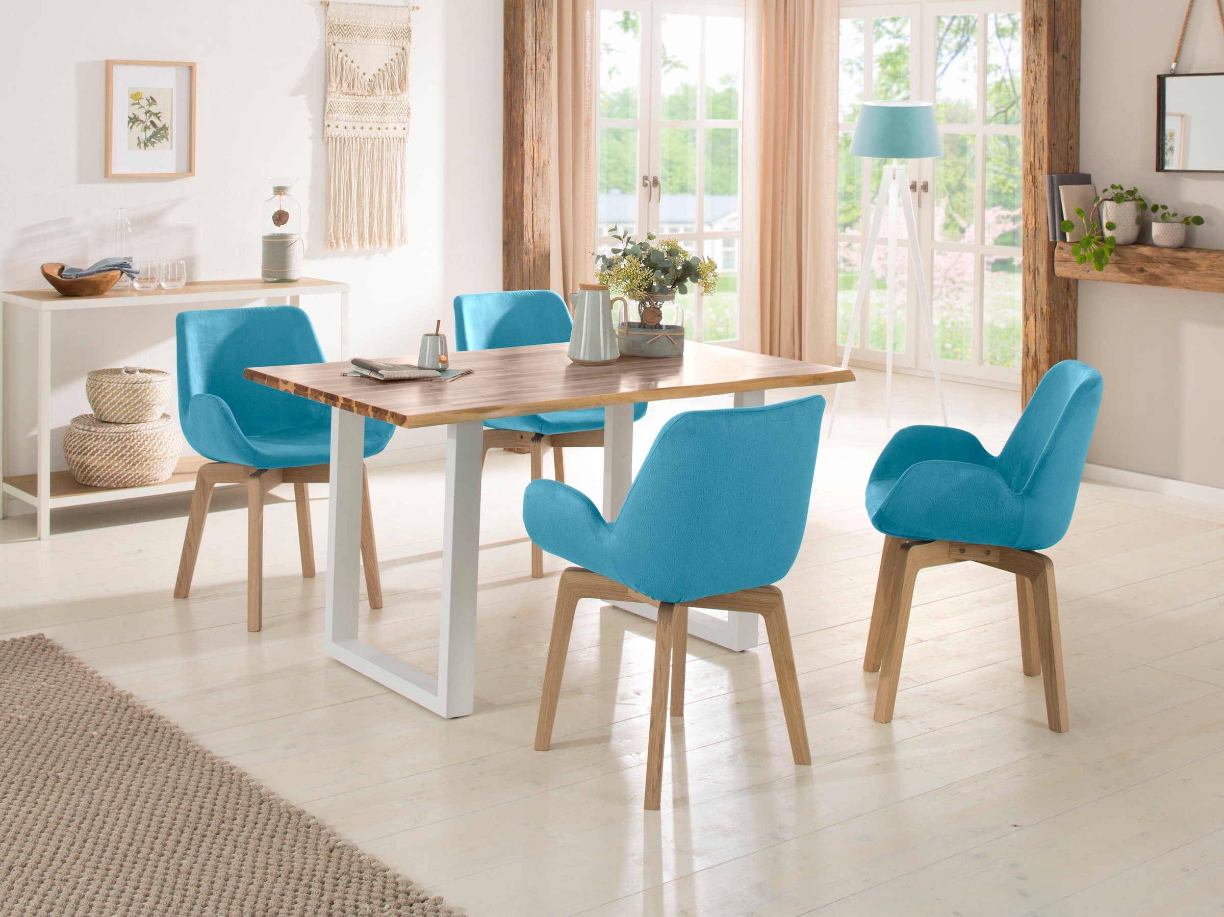 OTTO home Esstisch "Melody" Akazienholz, mit Metallfußgestell Breite 140 cm günstig online kaufen