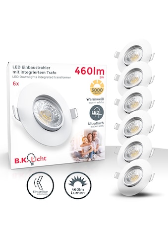 LED Einbauleuchte, Einbauspots, schwenkbar, IP23, ultra-flach, Deckenspots, warmweiß,...