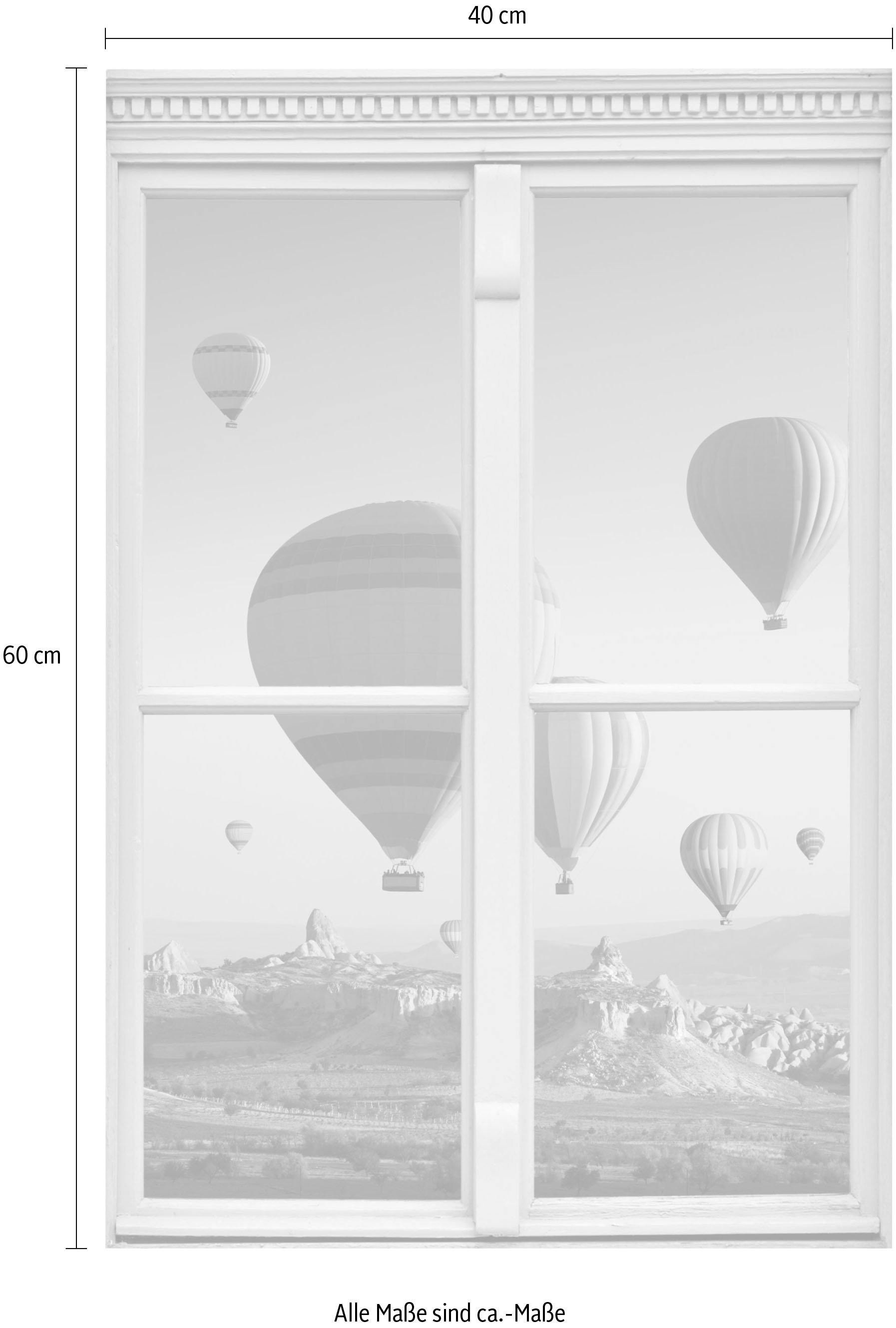 queence Wandsticker »Heißluftballons«, Wandsticker, Wandbild, selbstklebend, 3D, Fenster