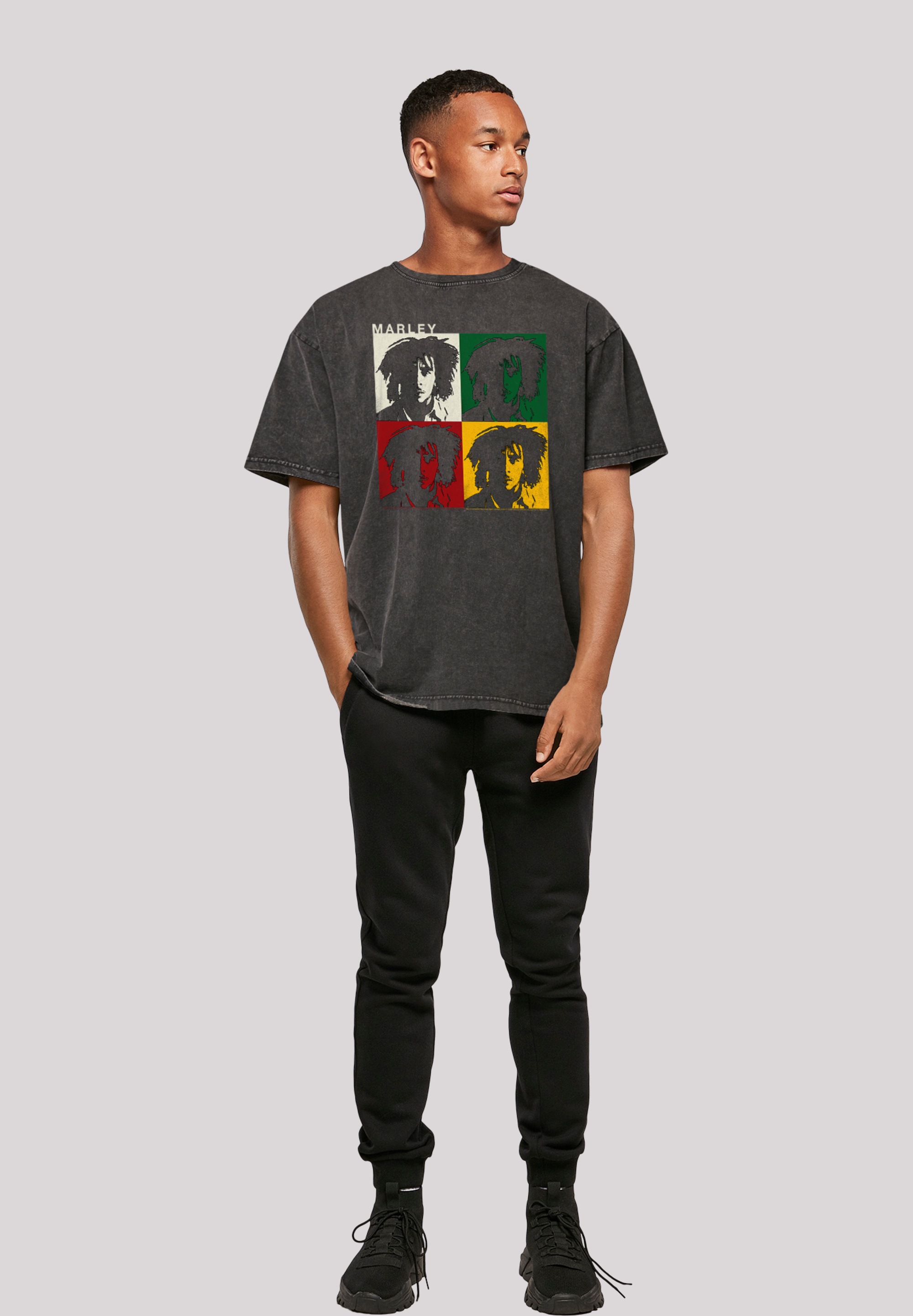 F4NT4STIC T-Shirt »Bob Marley Colour Blocks Two Sleeves Reggae Music«, Premium Qualität