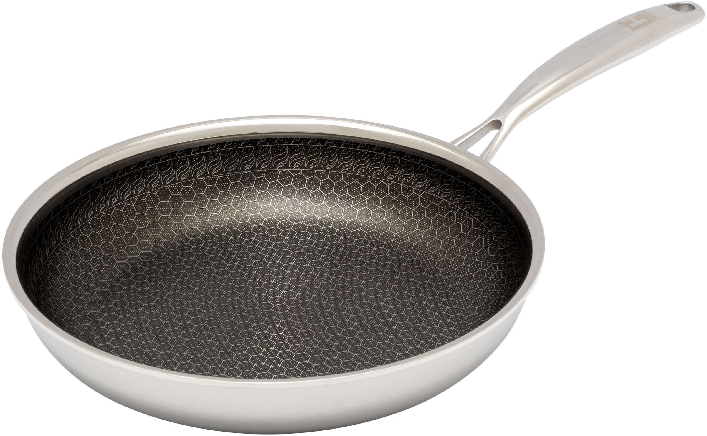 HENSSLERS Pfannen-Set »HENSSLERS Kochbox Deluxe« Edelstahl Set, Pfanne 24 + 28 cm, Mikrofaser-Schwamm-Set 6 tlg., 2x Pfannen-Schoner, 10 Stk. tlg. Exklusives Set für OTTO