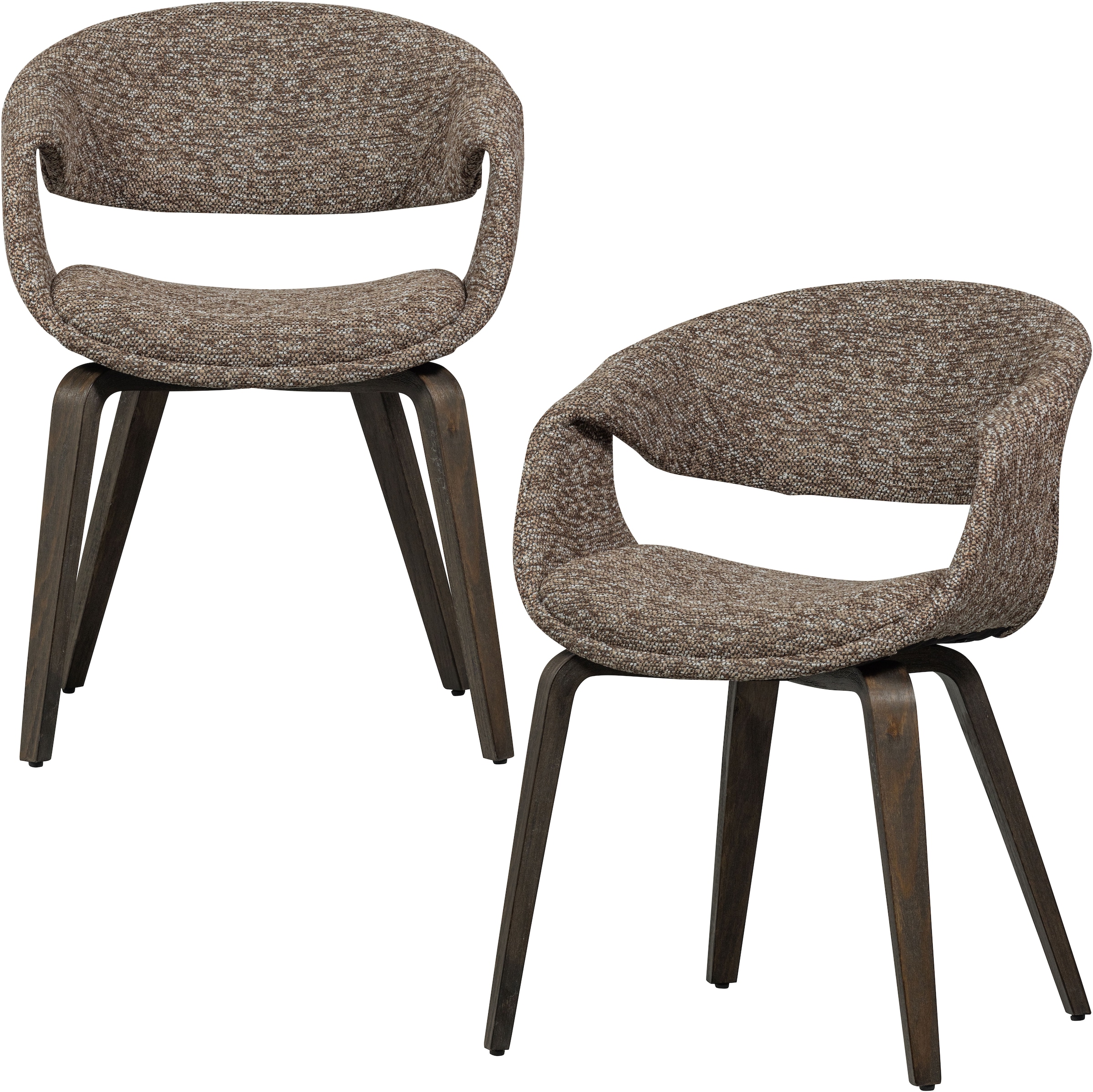 WOOOD Esszimmerstuhl "Yossi mit Gewebtem Bezug und Holzgestell B57 x T57 x H78 cm (2er-Set)" (Set) 2 Stk.Maximale Verschleißfestigkeit, Tragkraft 136 kg, Pfleiglicht