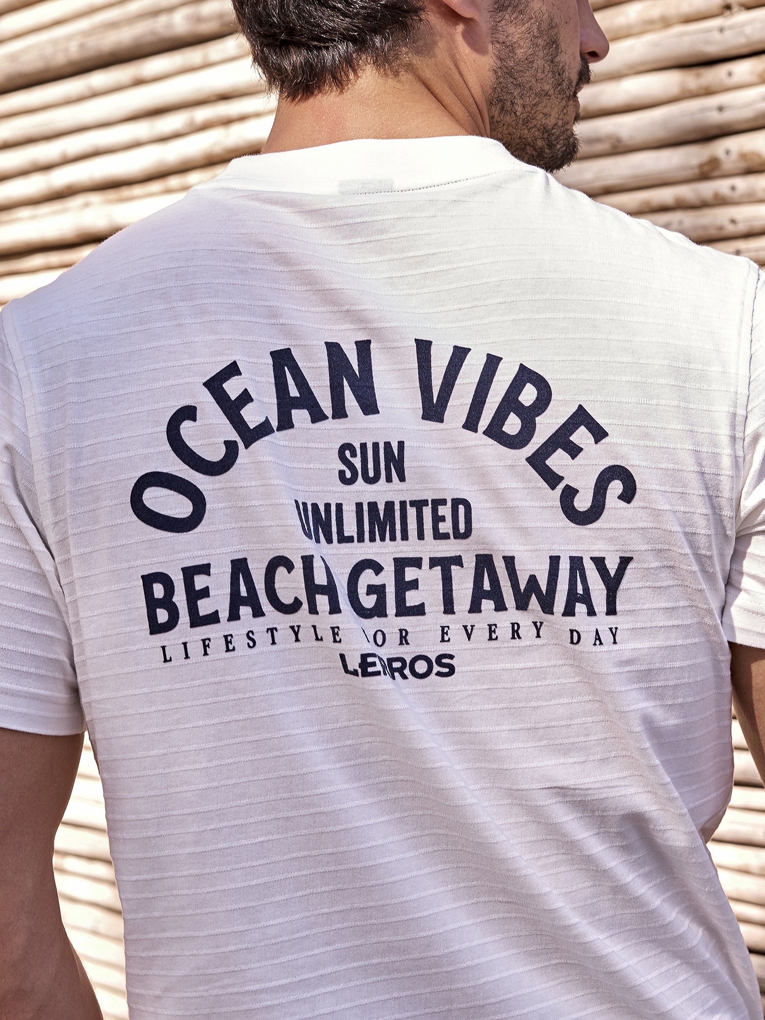 Thumbnail - LERROS T-Shirt "Gestreiftes T-Shirt mit Front und Backprint"