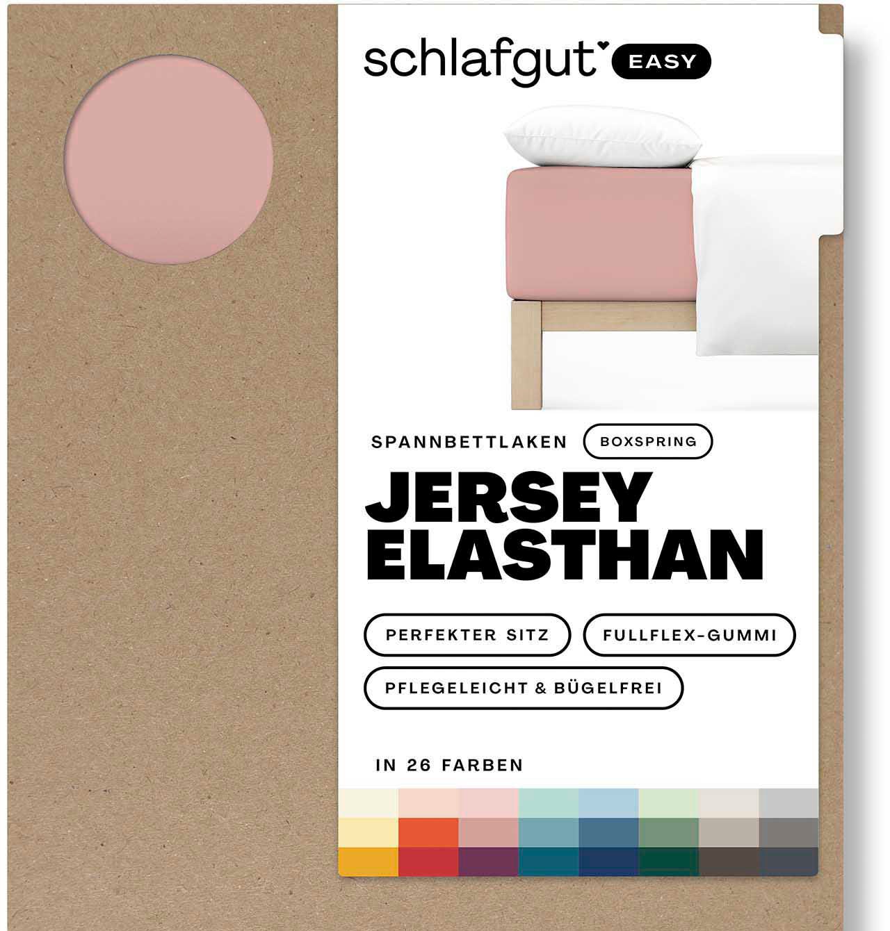 Spannbettlaken »EASY Jersey Elasthan Boxspring«, MADE IN GREEN by OEKO-TEX®