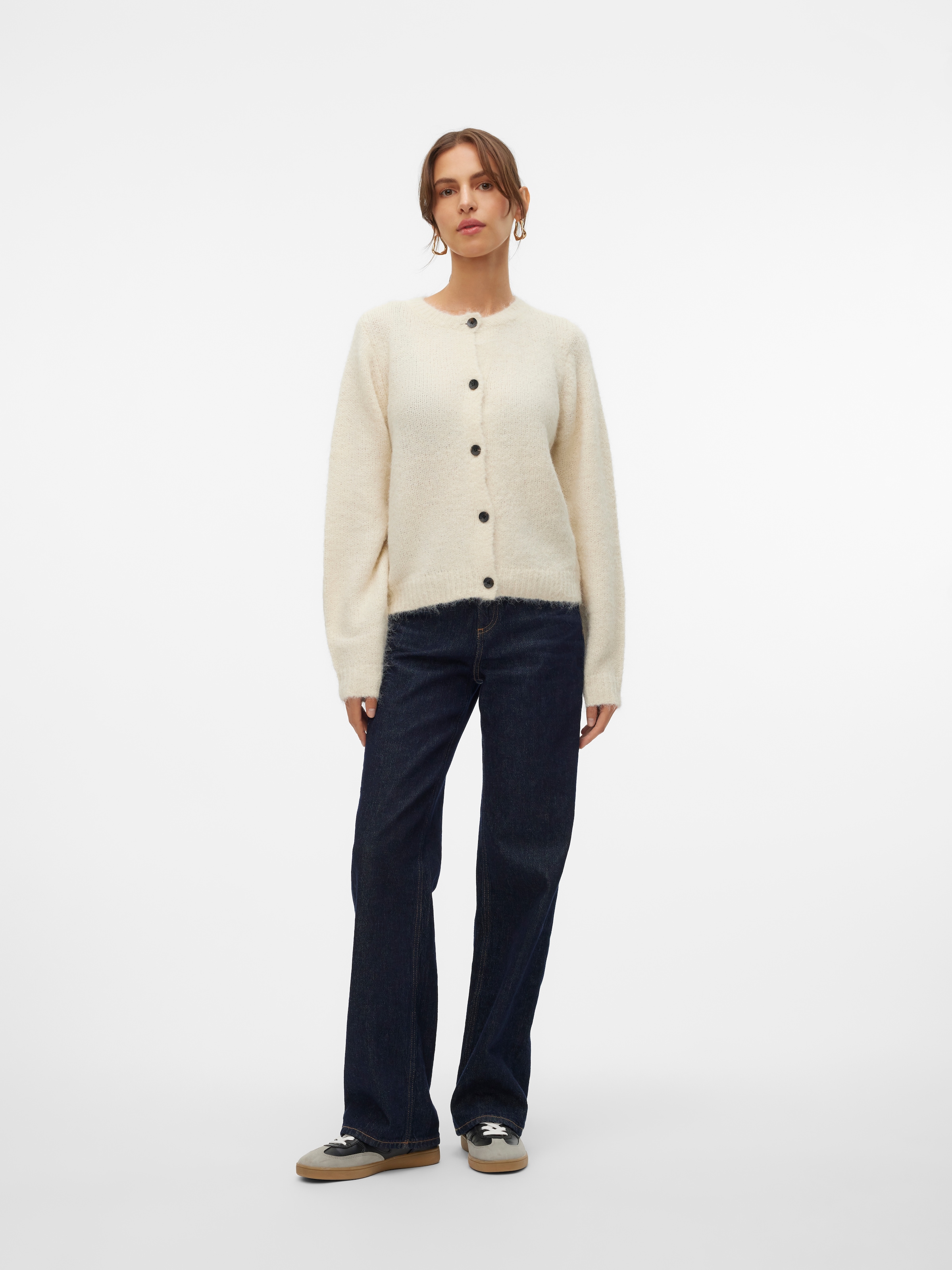 Vero Moda Strickjacke »VMNOVAH LS O-NECK BUTTON CARDI GA NOOS«