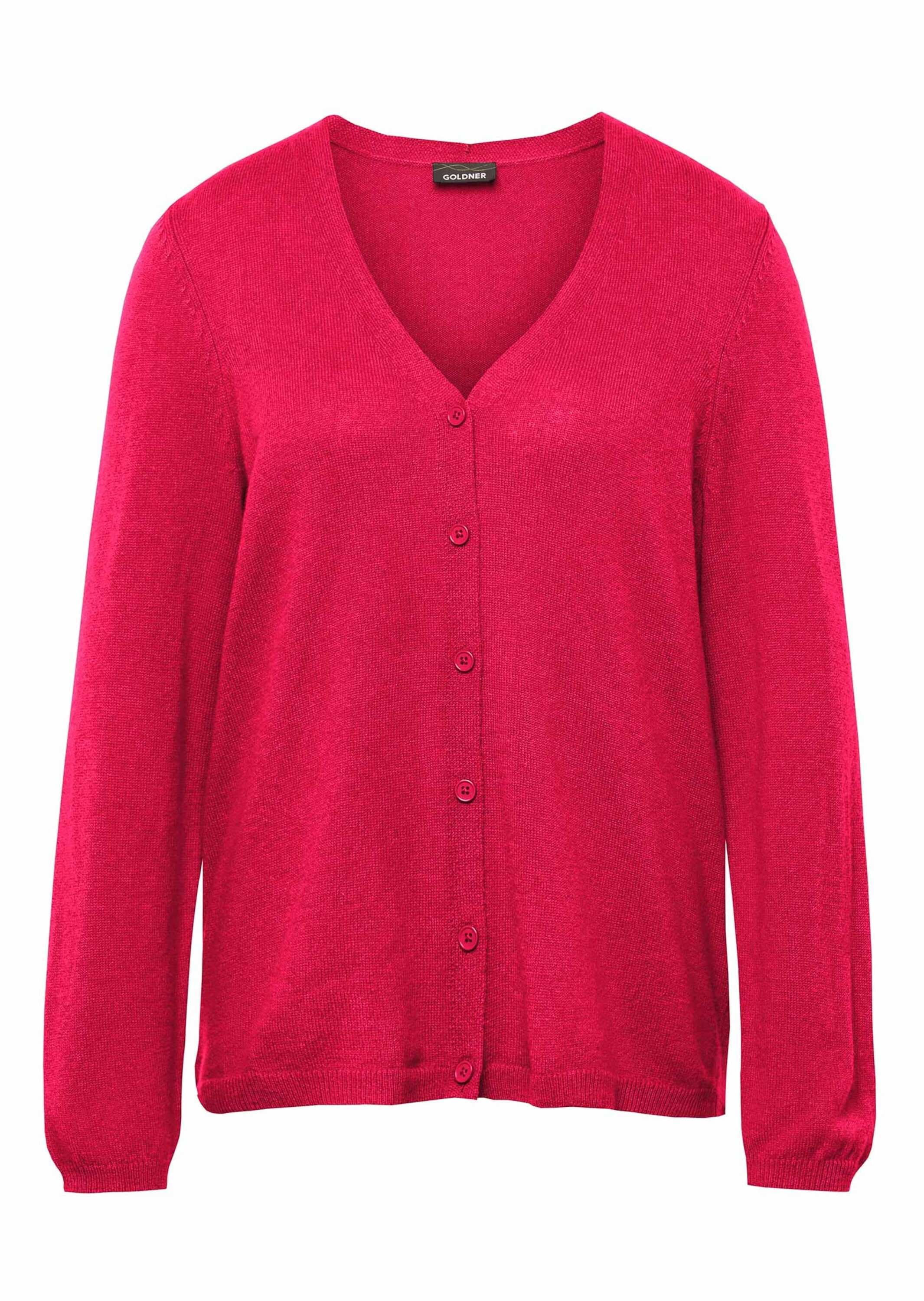 GOLDNER Strickjacke "Weiche Kaschmirstrickjacke mit V-Ausschnitt" Ohne