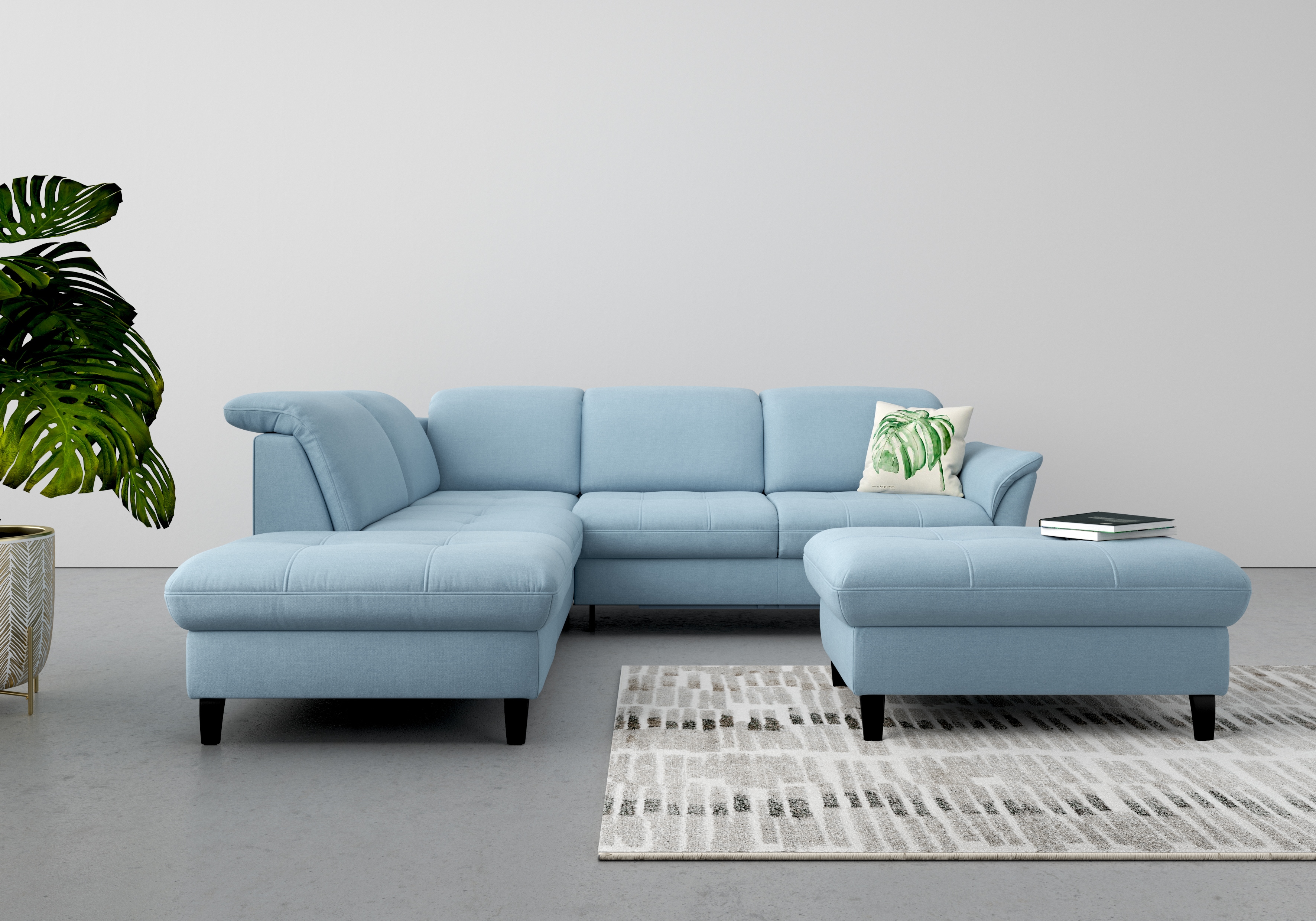 sit&more Ecksofa "Maggiore L-Form" wahlweise mit Kopfteilverstellung, Schlaffunktion und Stauraum