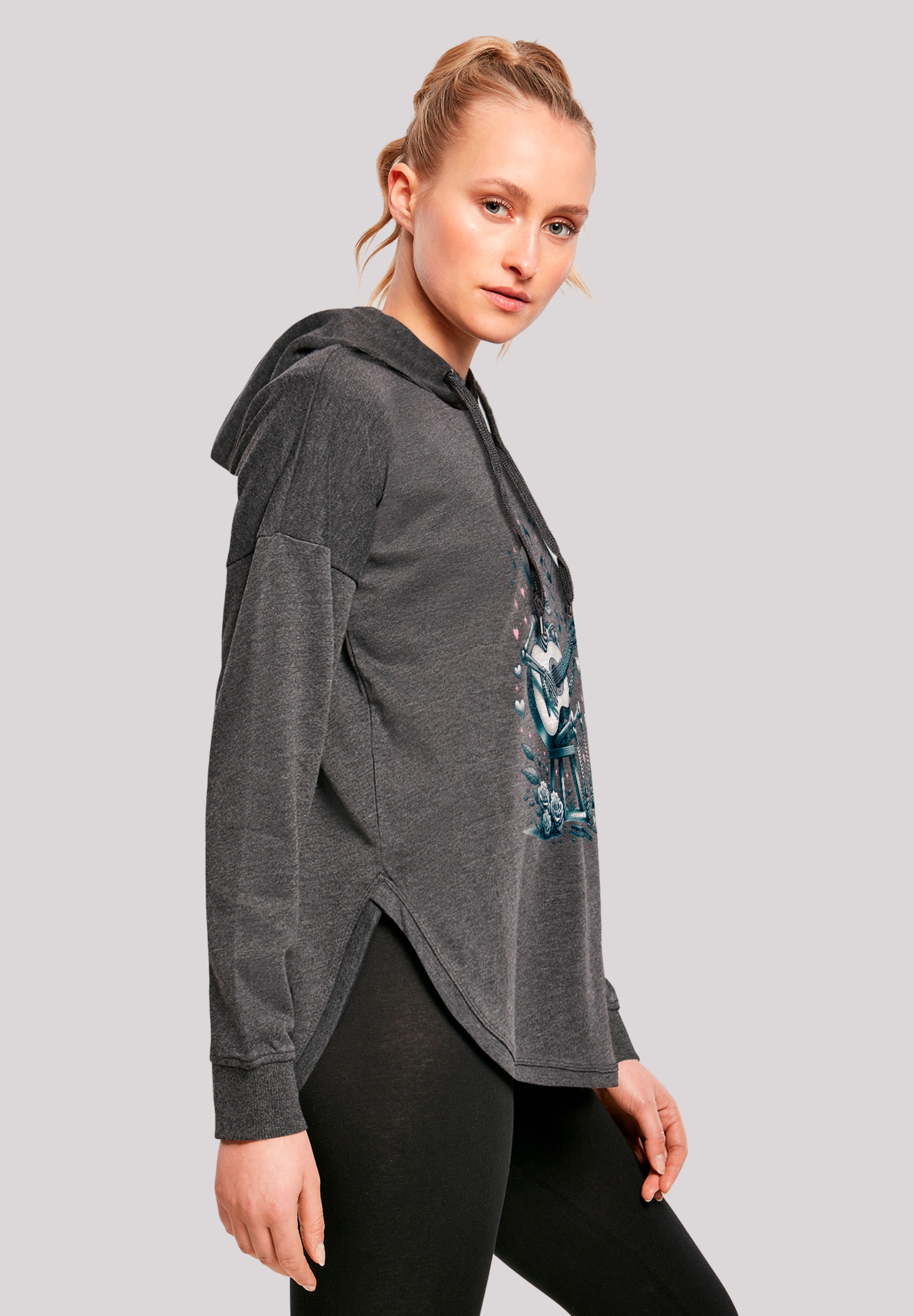 F4NT4STIC Kapuzenpullover »Skelett spielt Gitarre, Musik, Liebe«, Premium Qualität