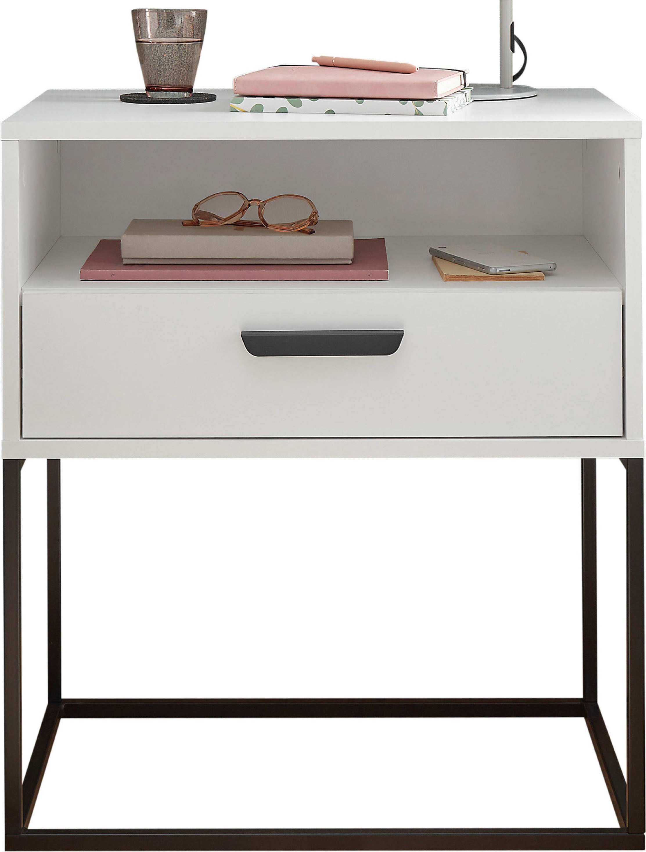 Schlafkontor Nachtkommode »Cudro Nachttisch auf Fußgestell« mit einem offenen Fach für schnellen Zugriff